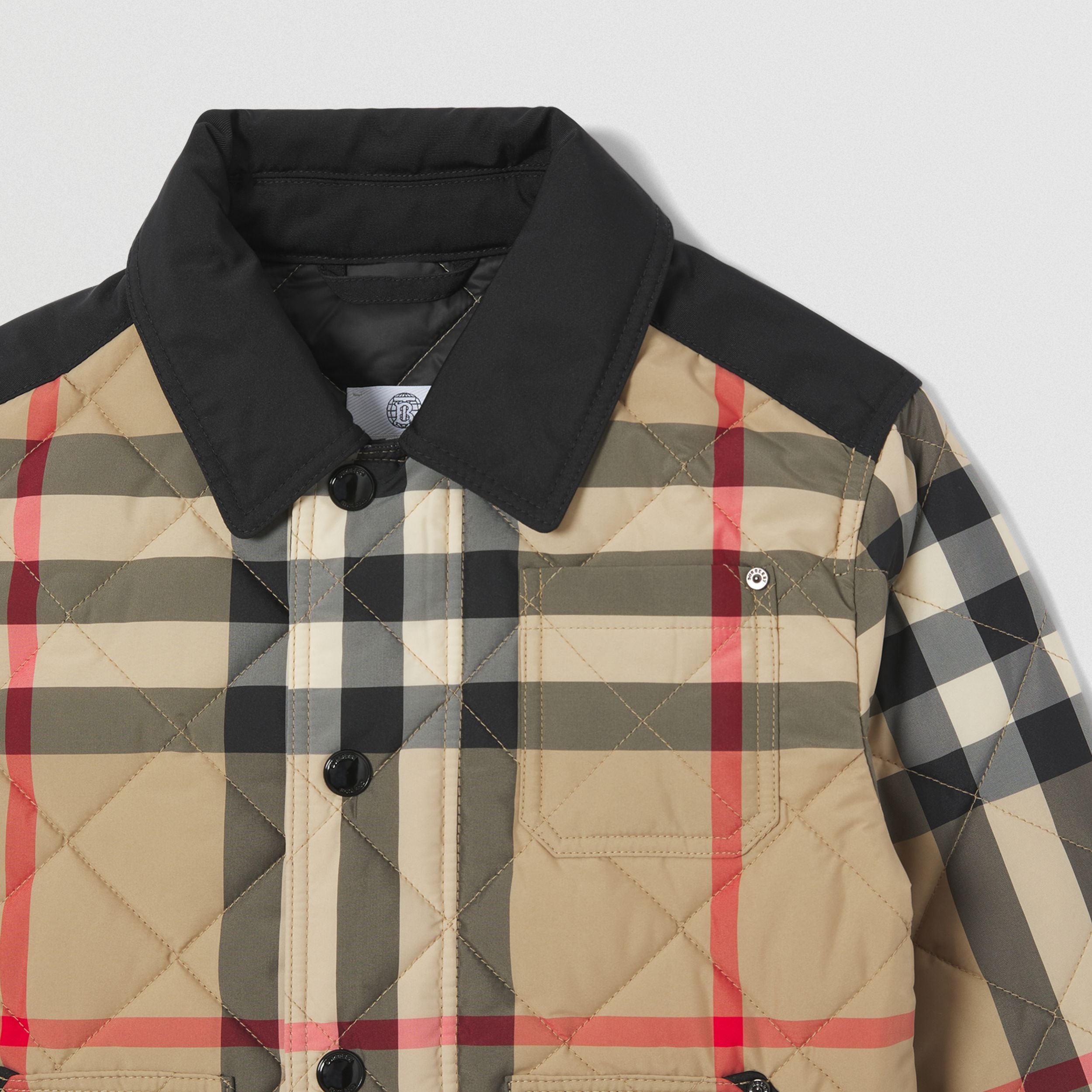 Boys & Girls Beige Check Padded Jacket