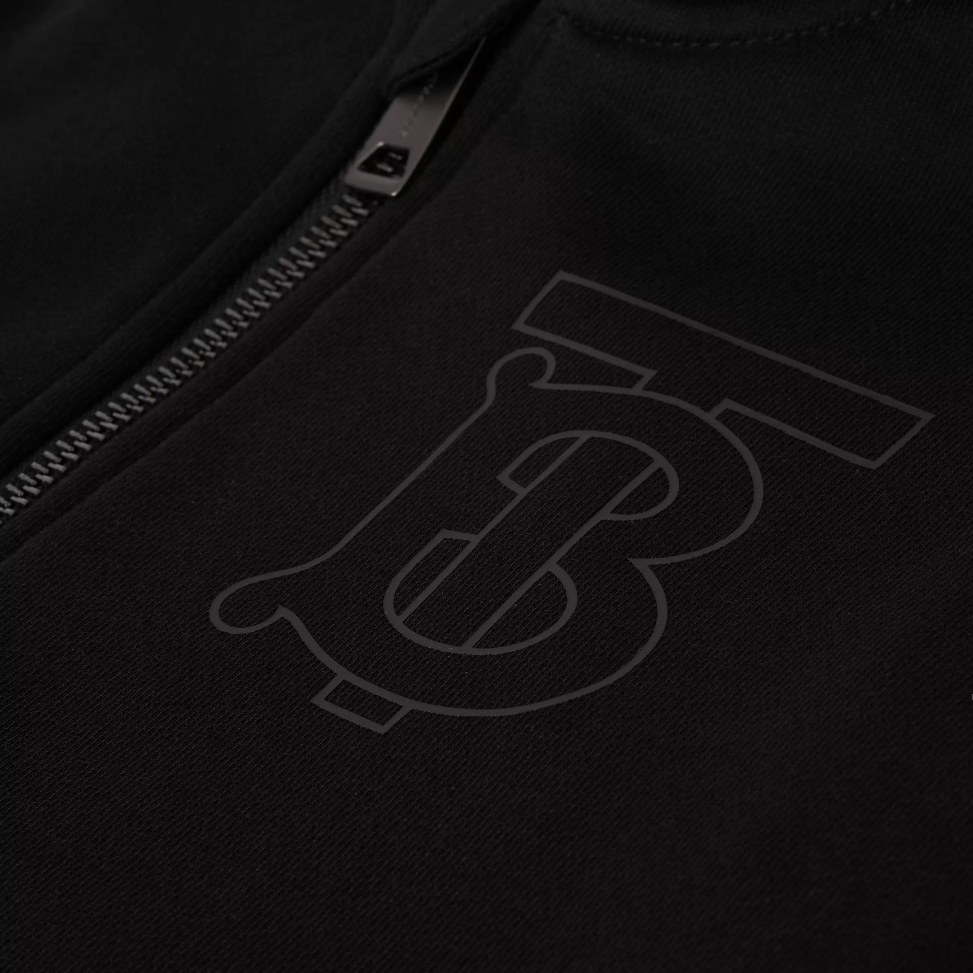 Boys & Girls Black Hooded Zipped Top