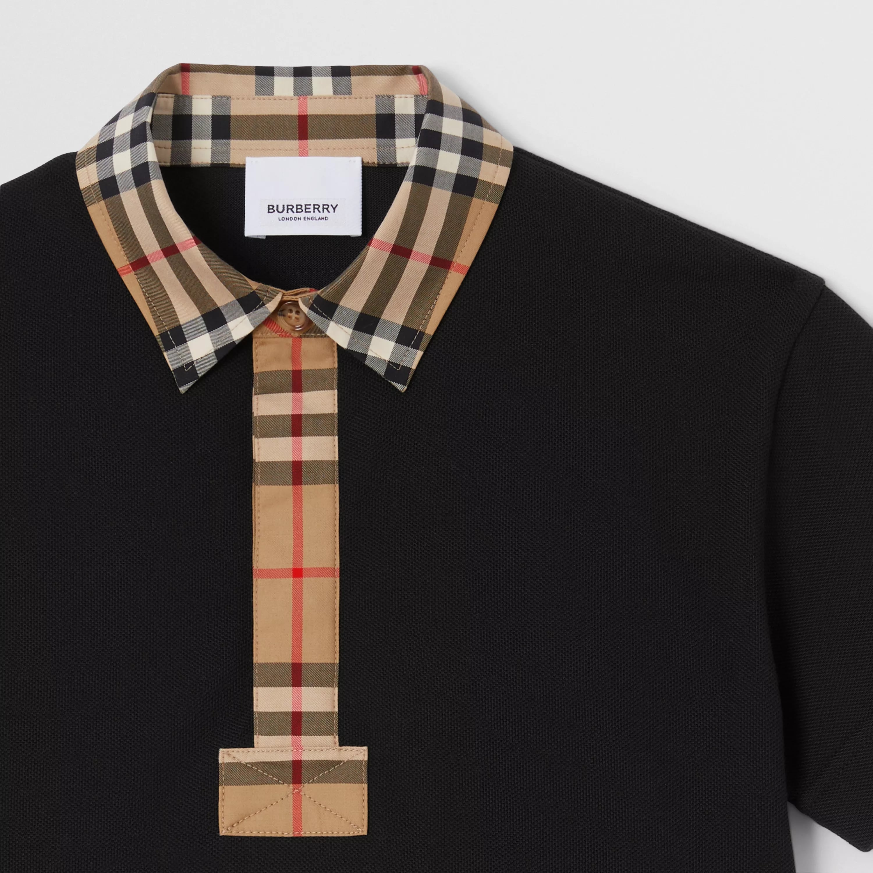 Boys Black Cotton Polo Shirt