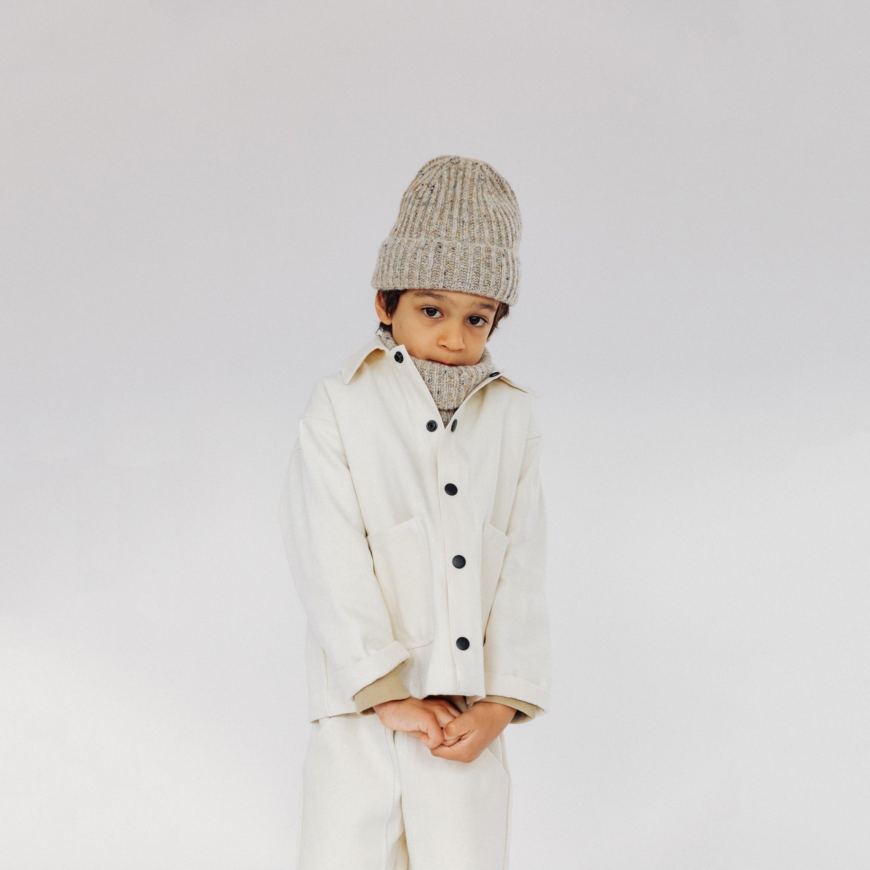Boys & Girls White Denim Jacket
