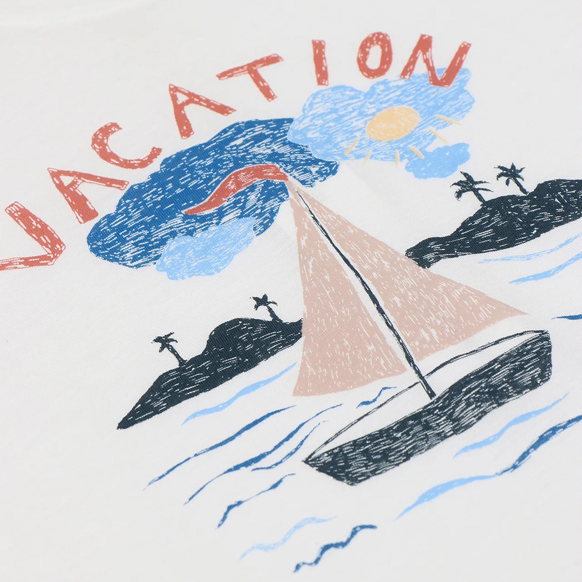 Boys & Girls White Printed T-Shirt