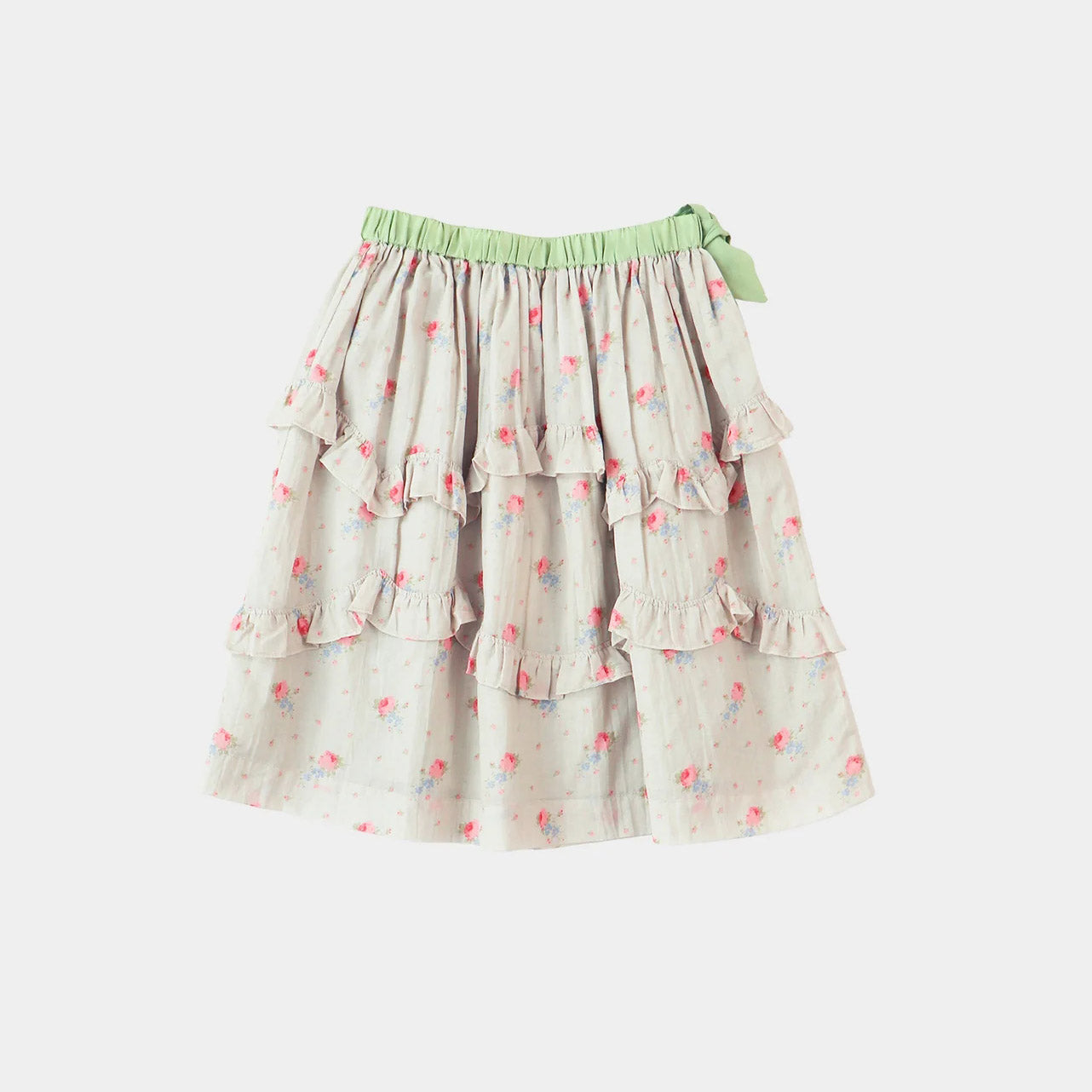 Girls Pink Flower Cotton Skirt