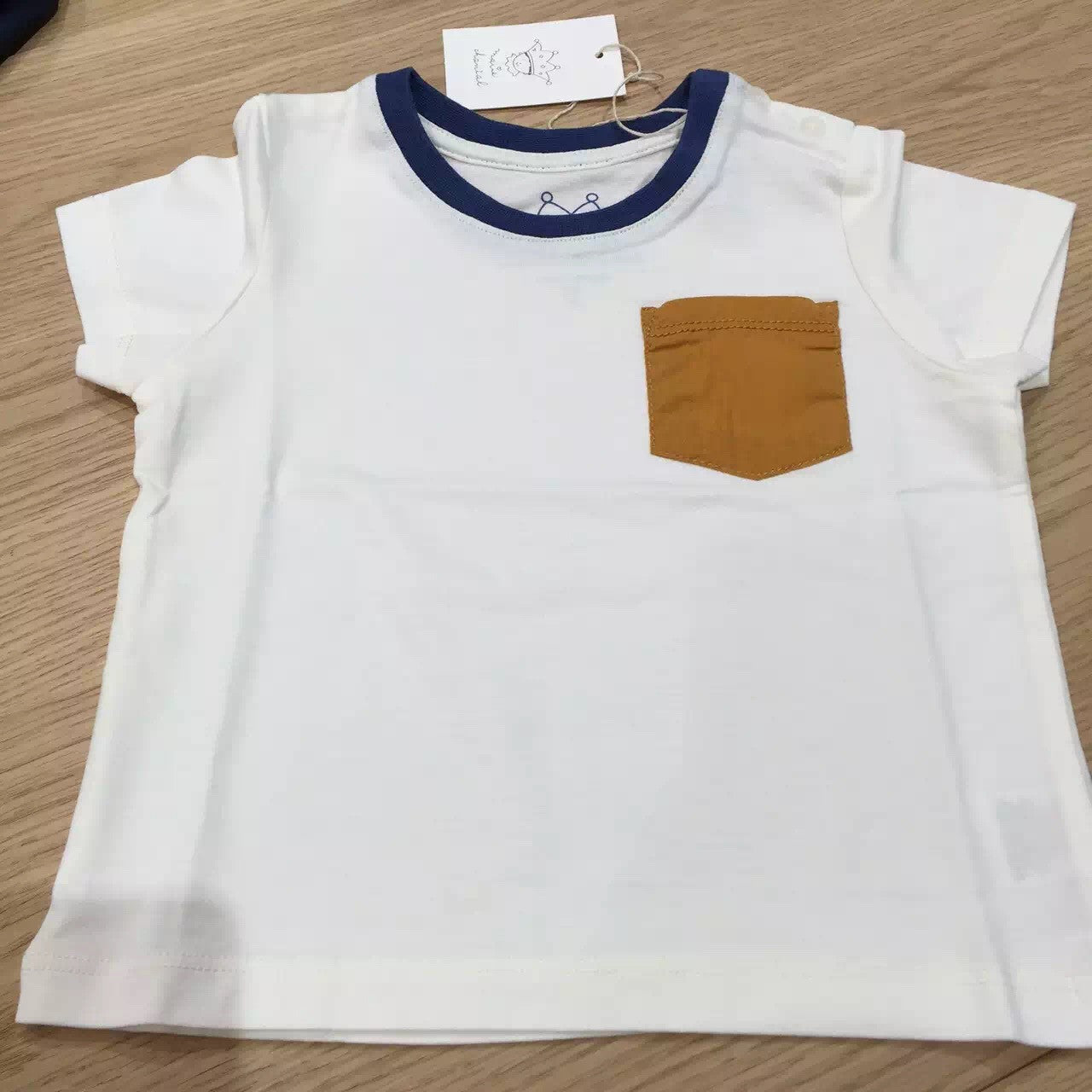 Baby Boys White Patch Pocket Cotton T-Shirt - CÉMAROSE | Children's Fashion Store