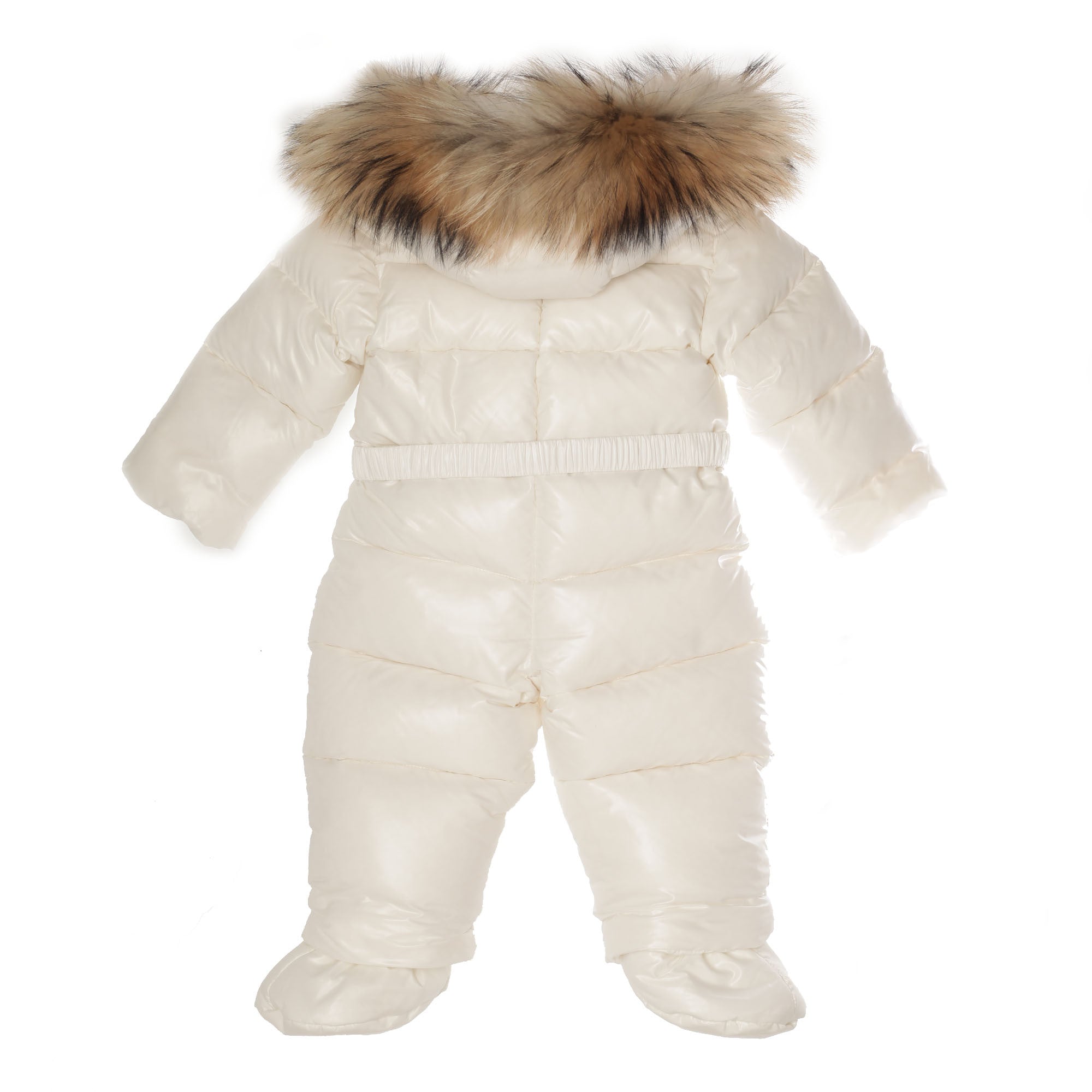 Baby White Plush Trims Hooded Padded Down 'Crystal' Snowsuit - CÉMAROSE | Children's Fashion Store - 3