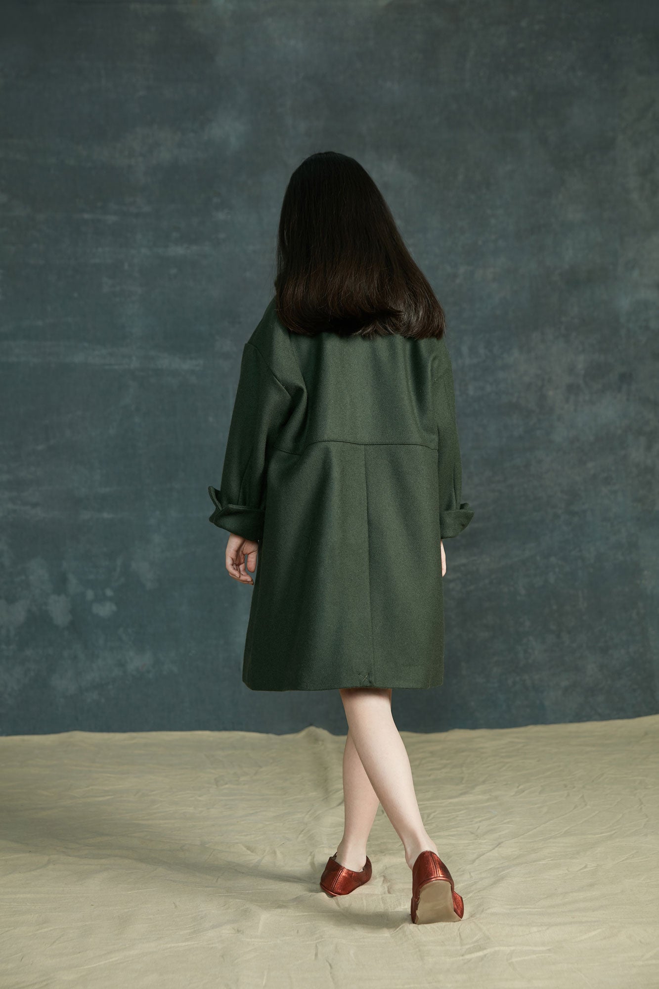 Boys & Girls Khaki Wool Coat