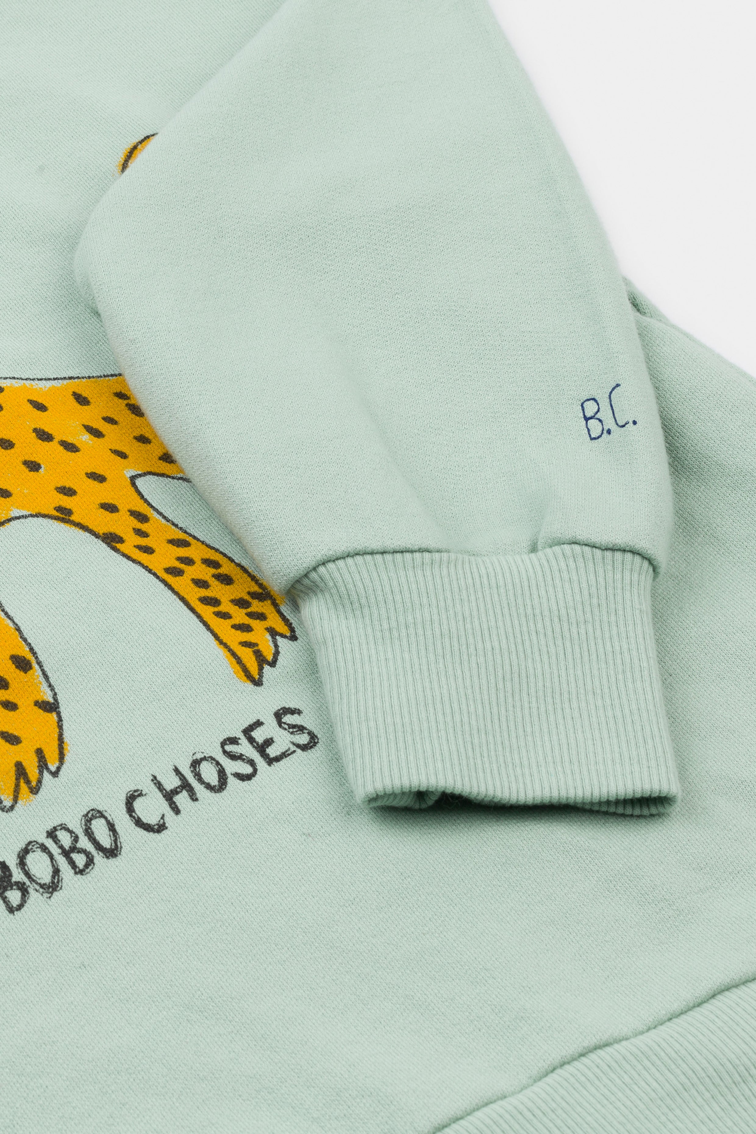 Boys Green Leopard Cotton Sweatshirt