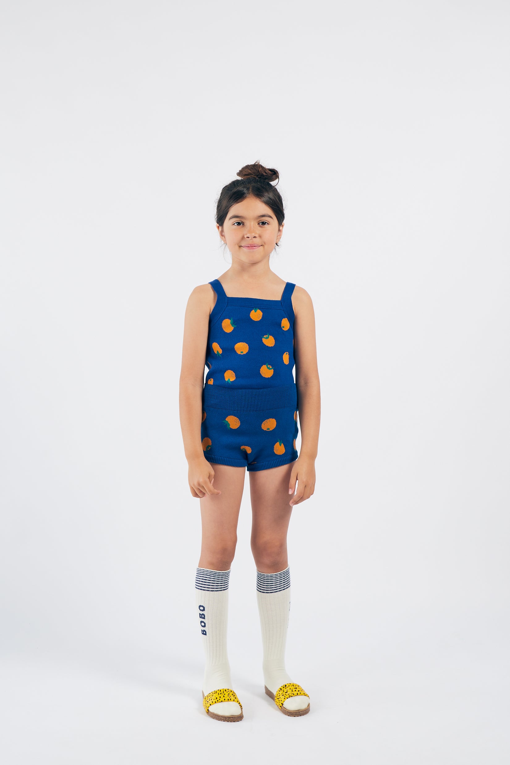 Girls Blue Orange Knitted Shorts