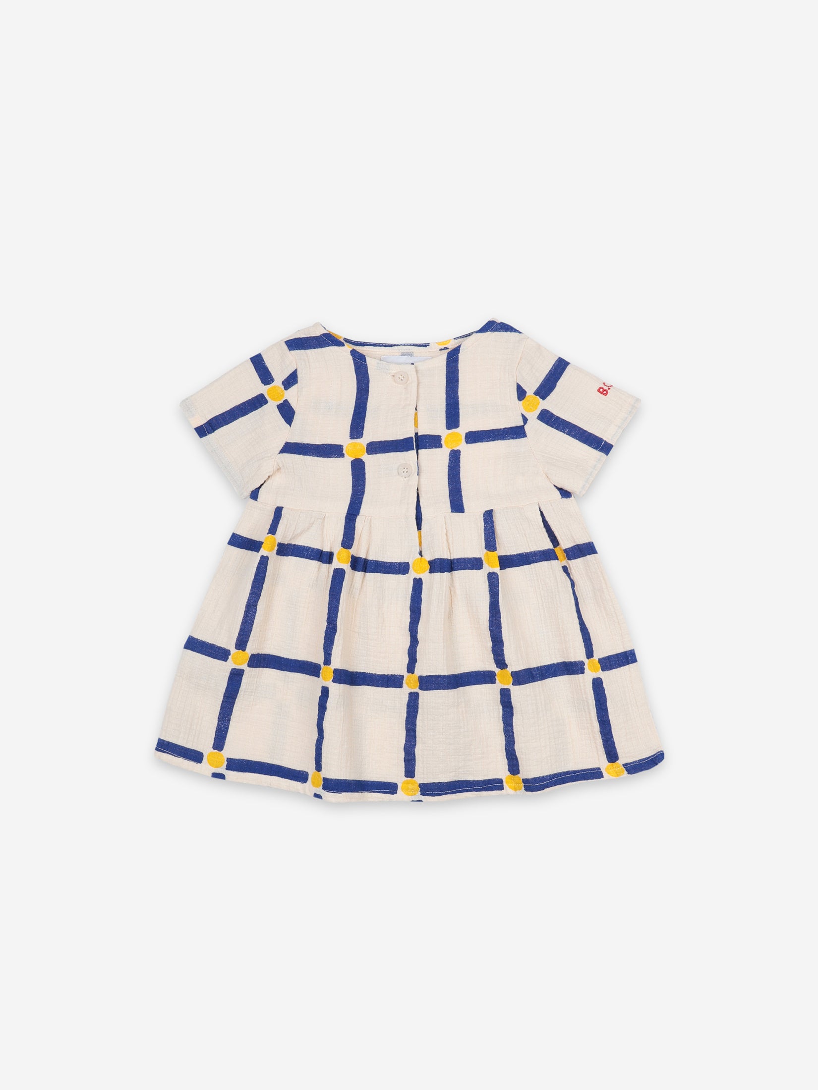 Robe en coton blanc pour bébé fille "Cube"
