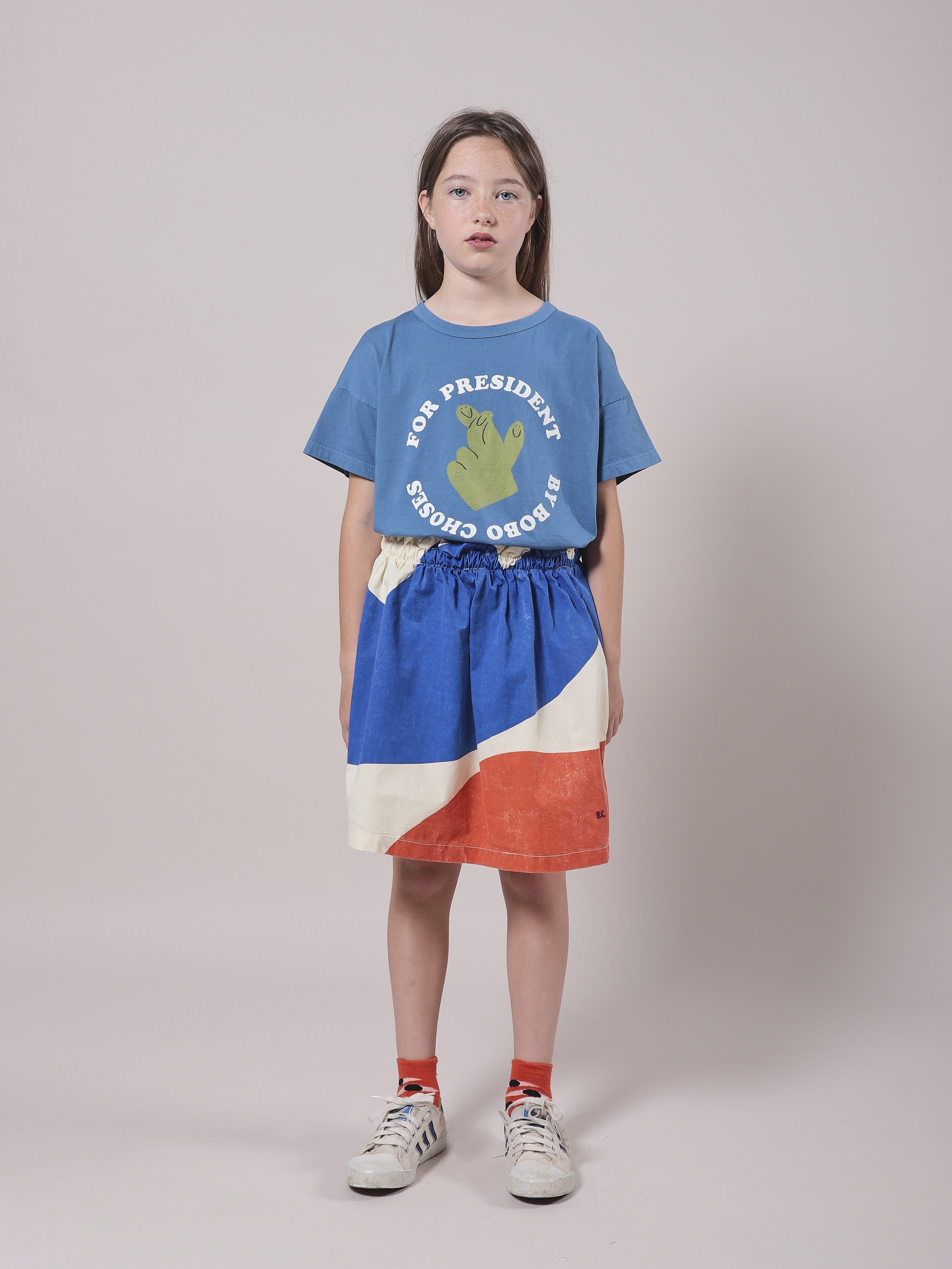 Jupe en coton à paysage bleu pour filles