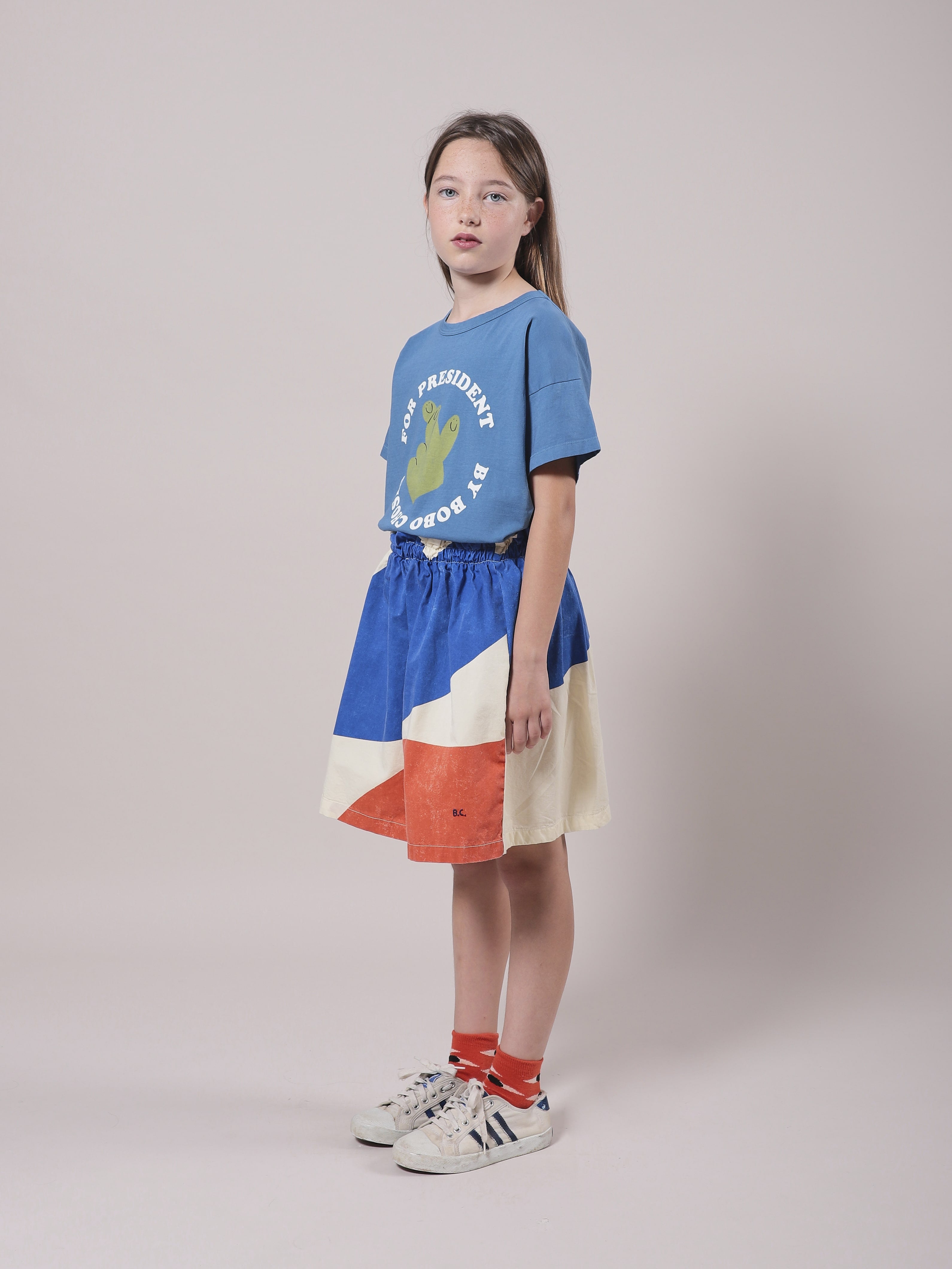 Jupe en coton à paysage bleu pour filles