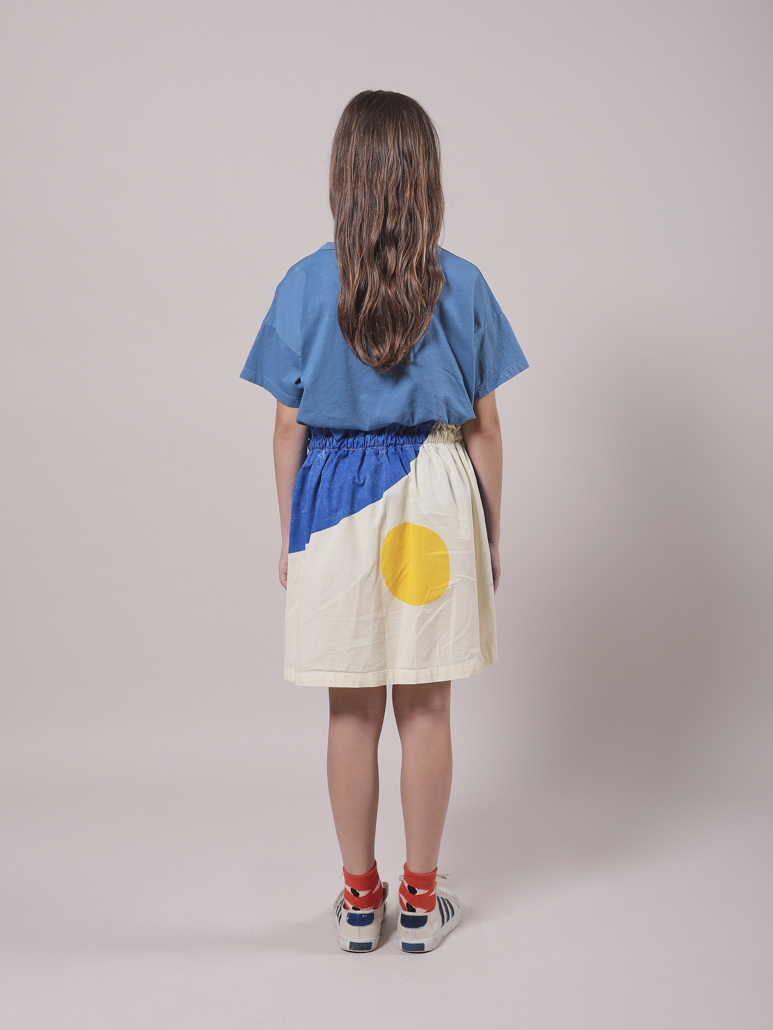 Jupe en coton à paysage bleu pour filles