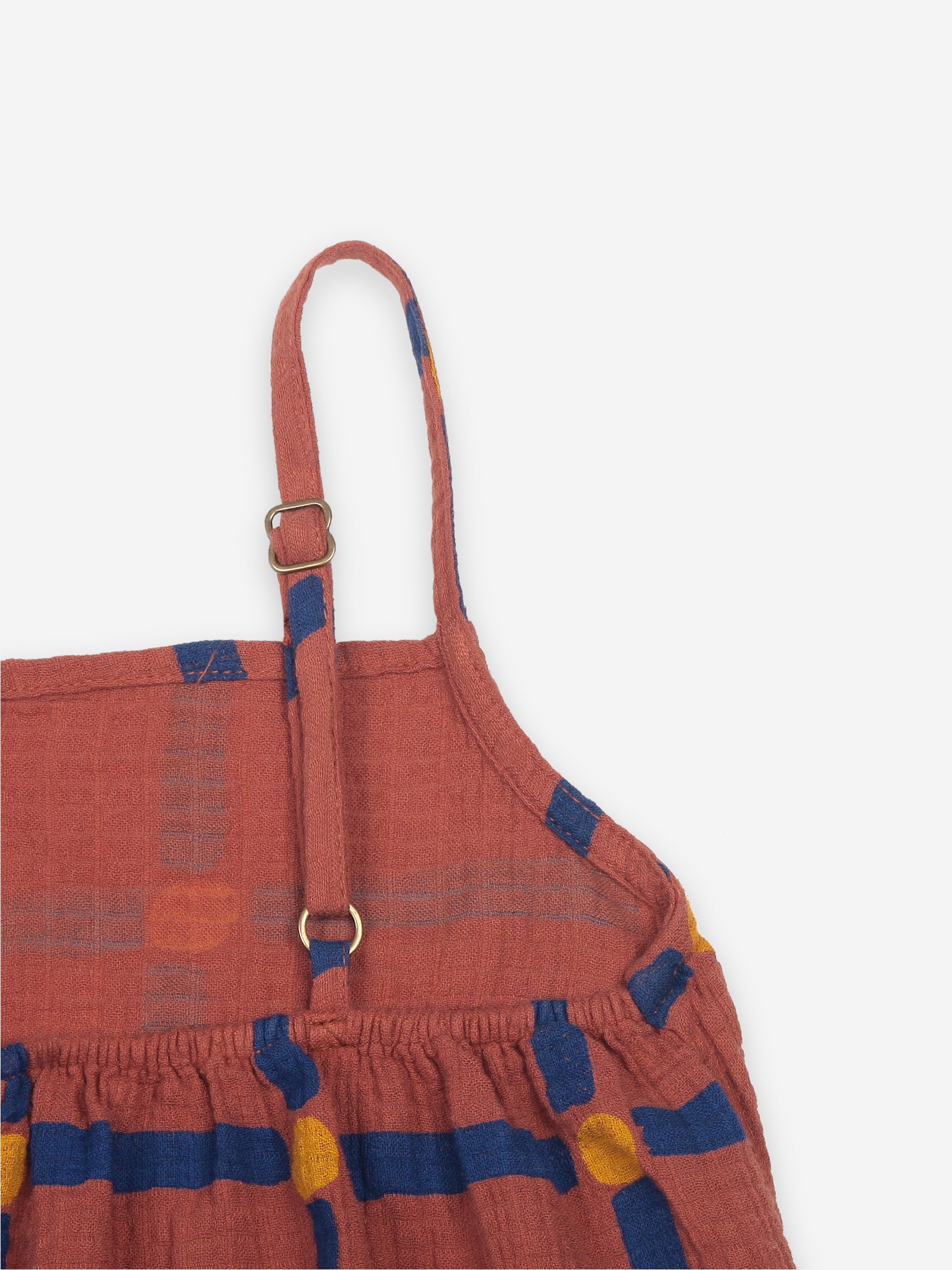 Salopette en coton à carreaux mauve pour fille
