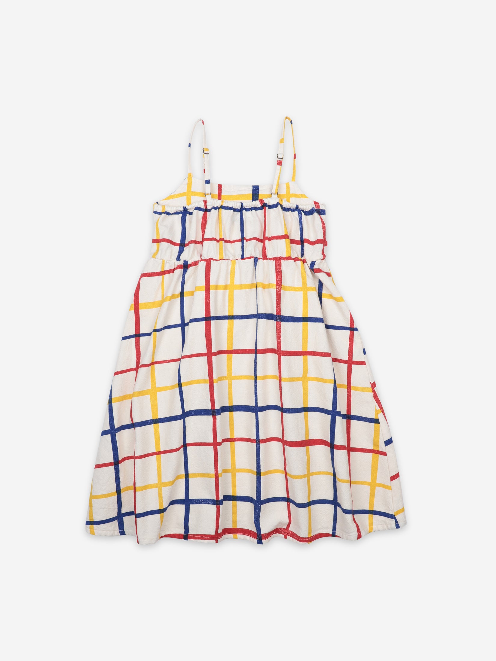 Robe en coton à carreaux crème pour fille