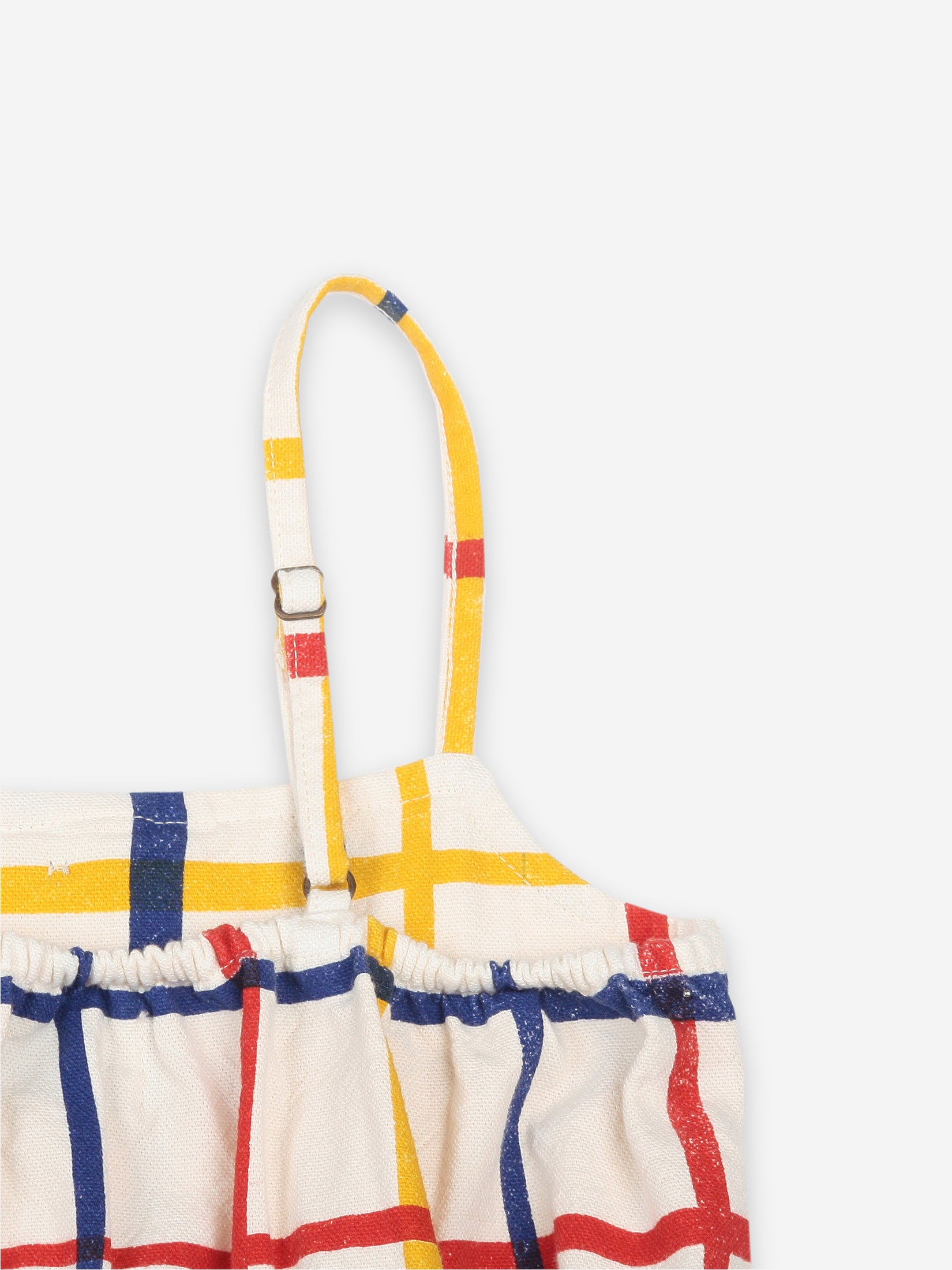 Robe en coton à carreaux crème pour fille
