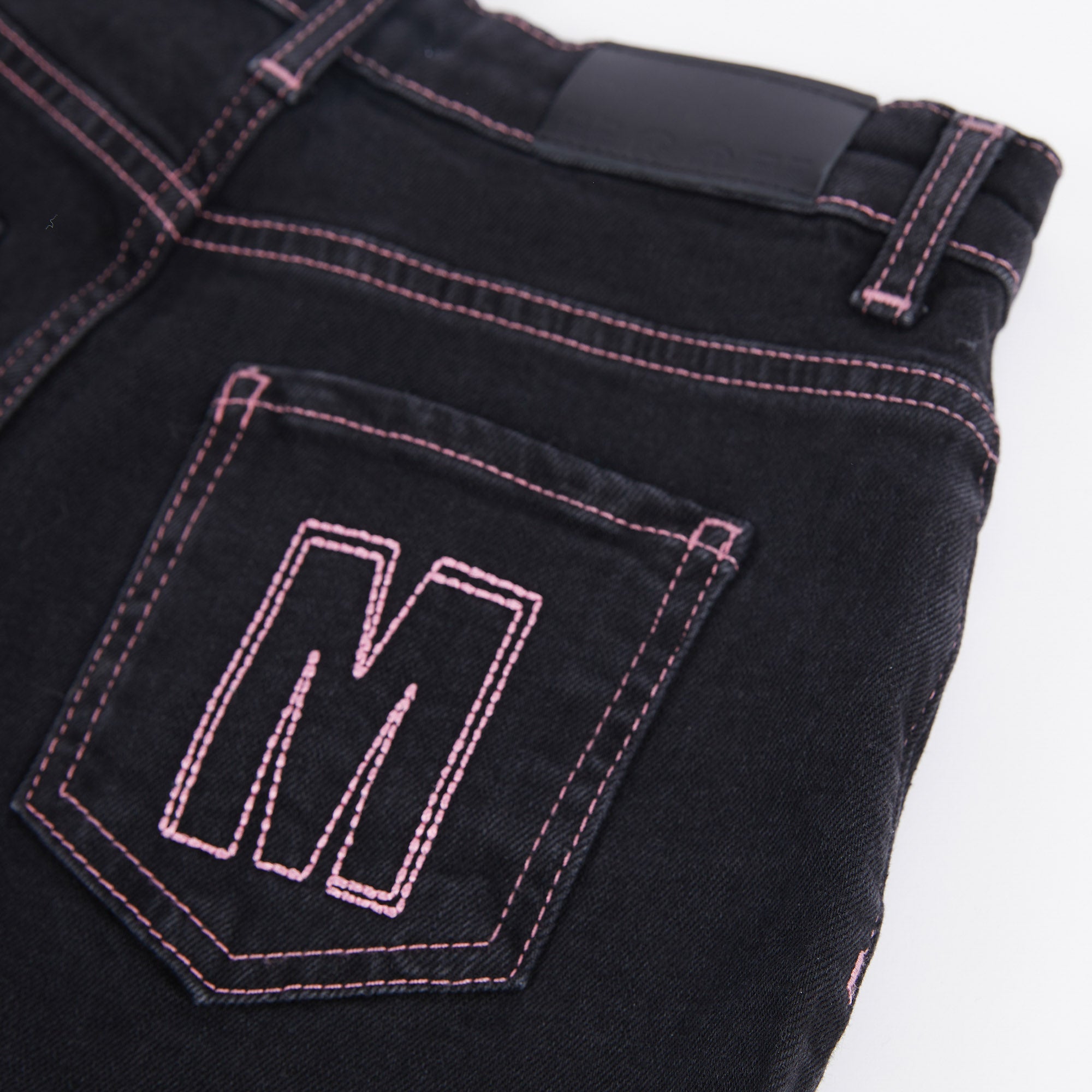 Girls Black Denim Trousers