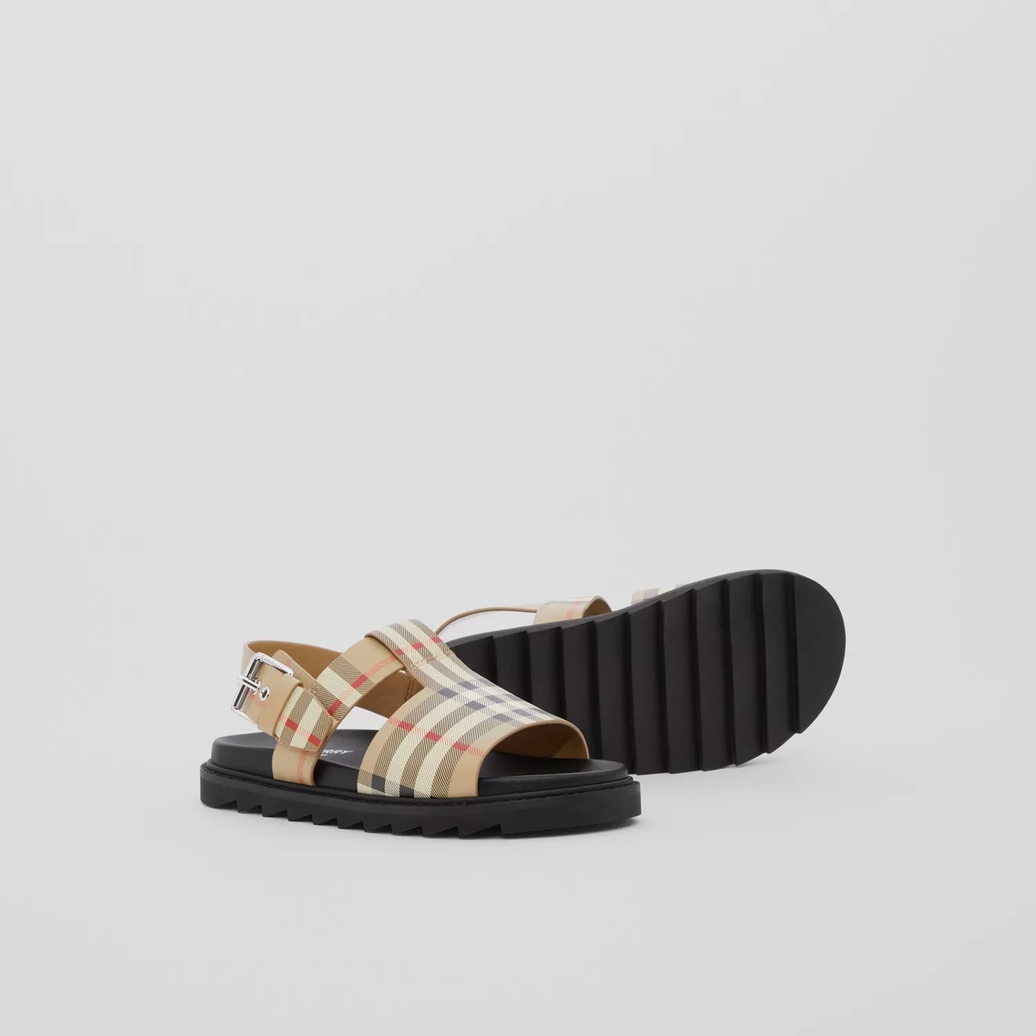 Boys & Girls Beige Check Sandals