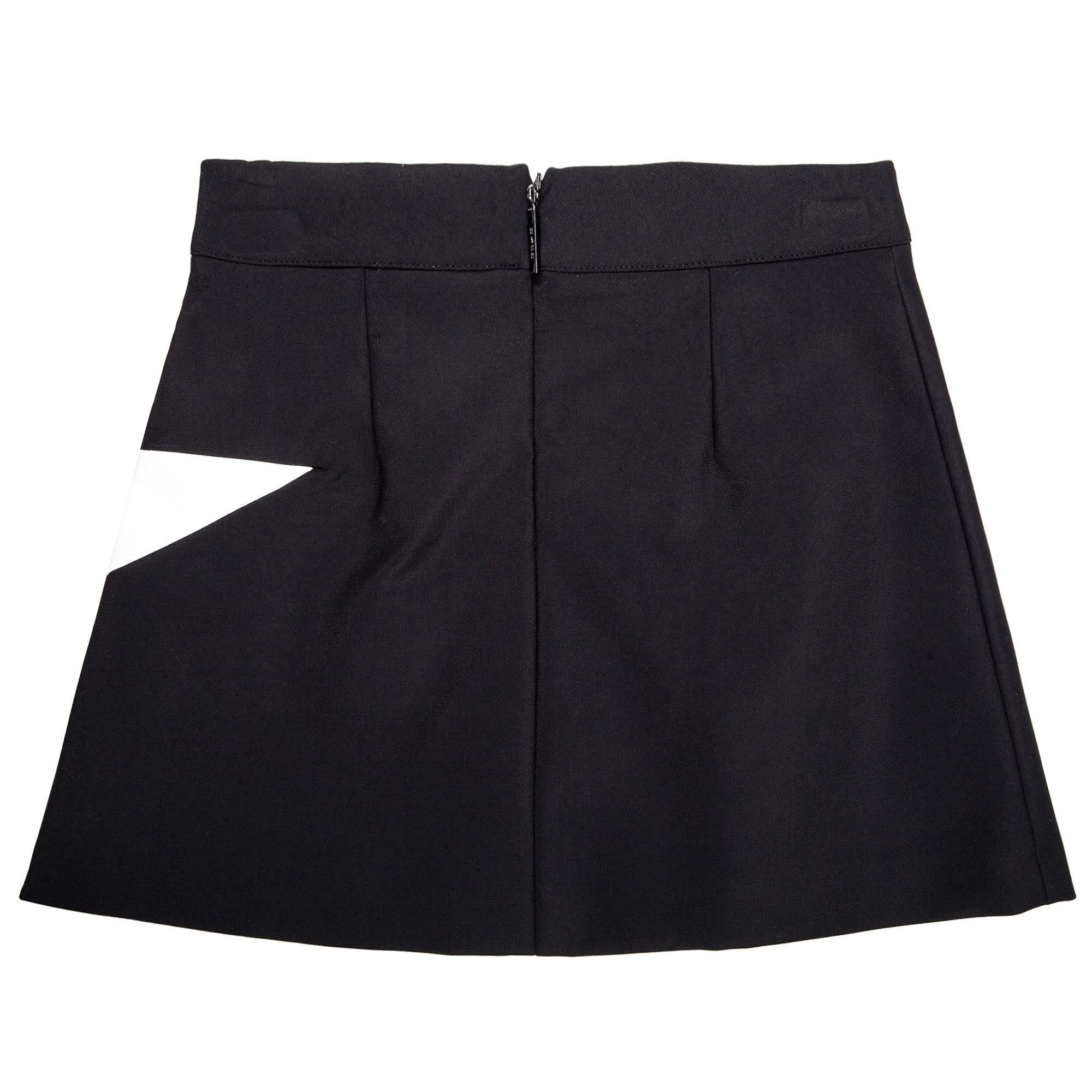 Girls Black Cotton Skirt With White Star Trims - CÉMAROSE | Children's Fashion Store - 2