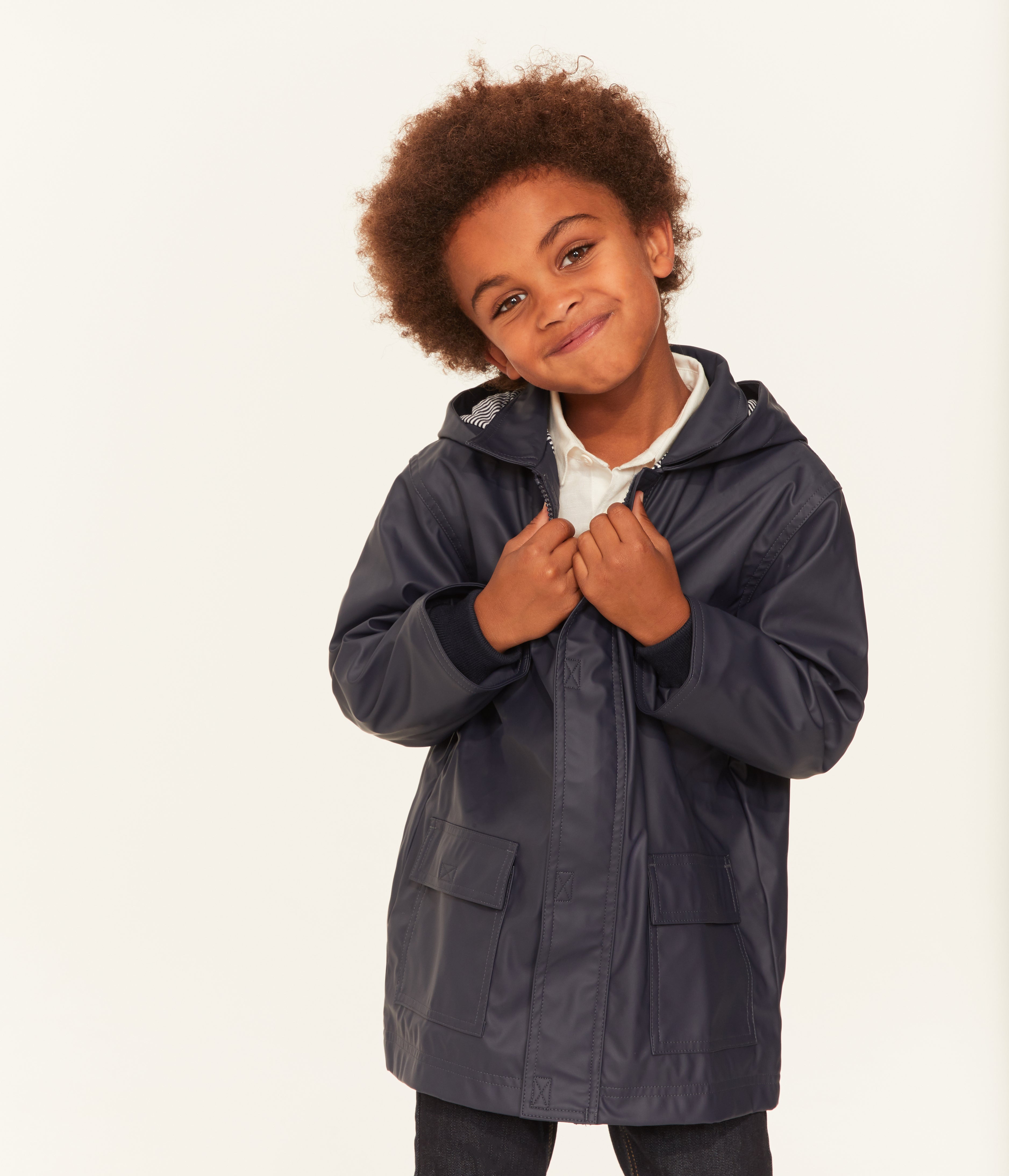 Boys & Girls Navy Hooded Coat