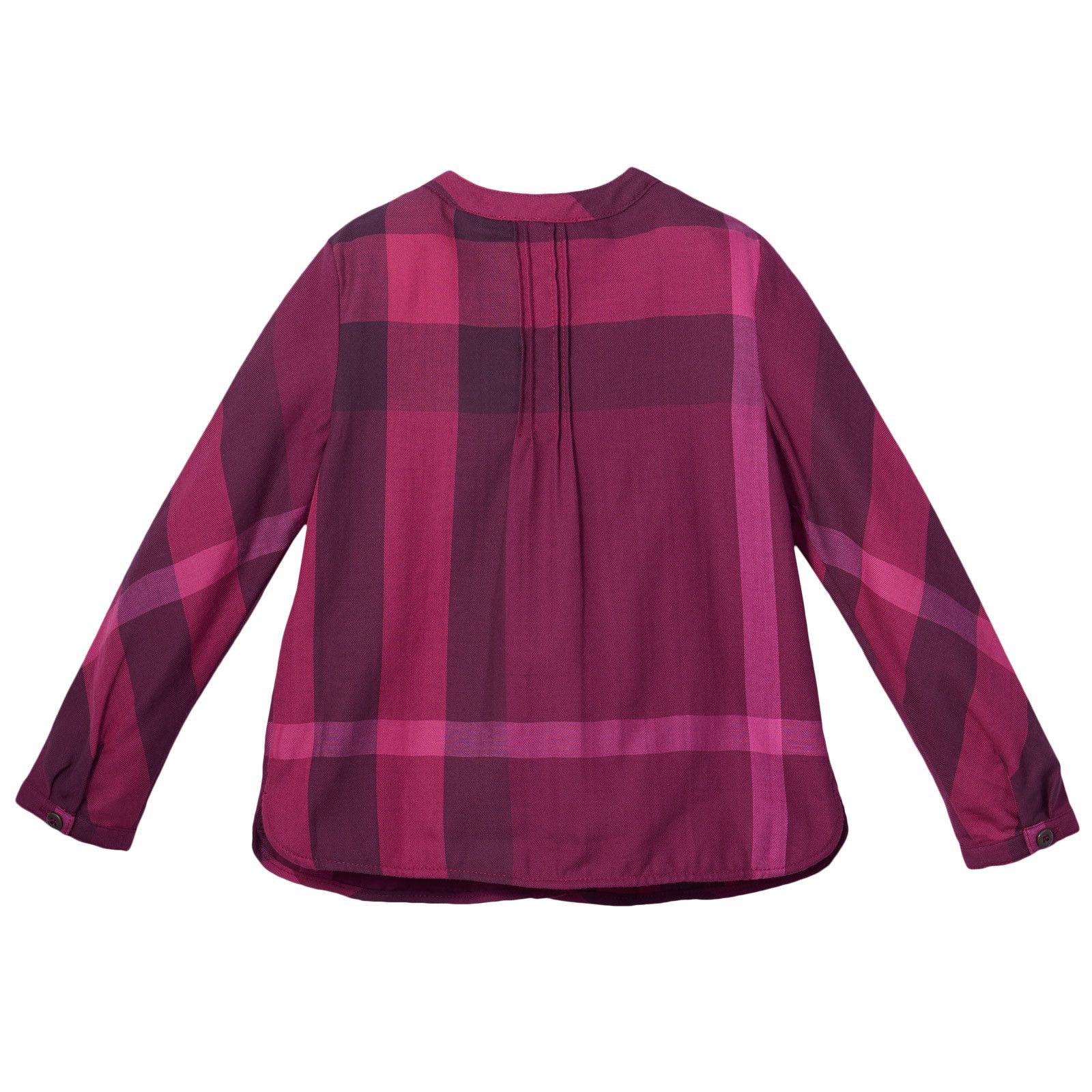Girls Dark Pink Check Long Sleeve  Blouse - CÉMAROSE | Children's Fashion Store - 2