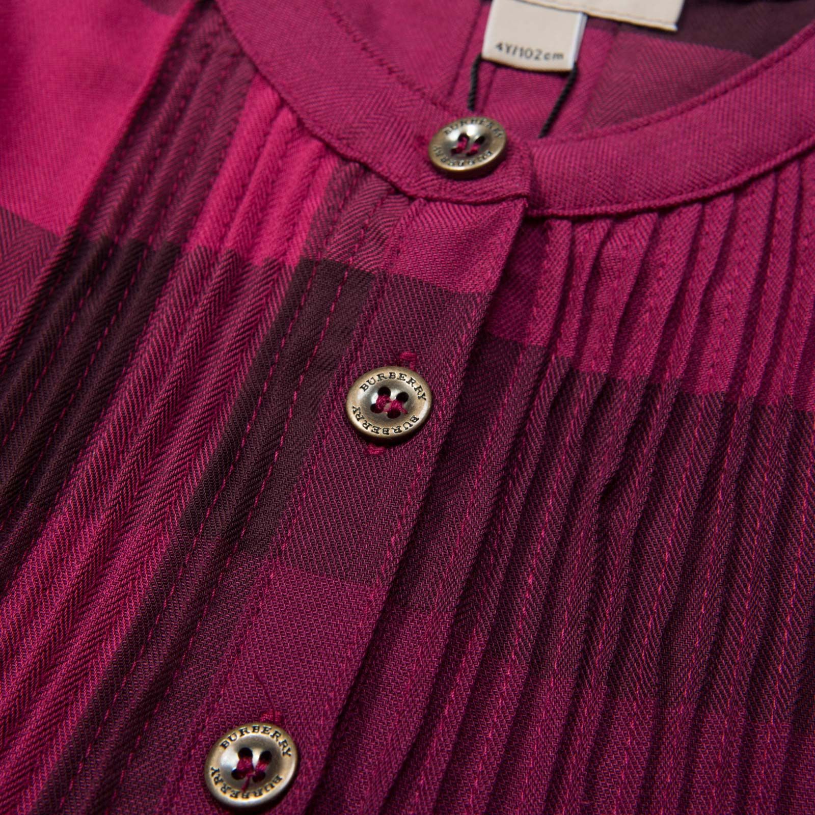 Girls Dark Pink Check Long Sleeve  Blouse - CÉMAROSE | Children's Fashion Store - 3