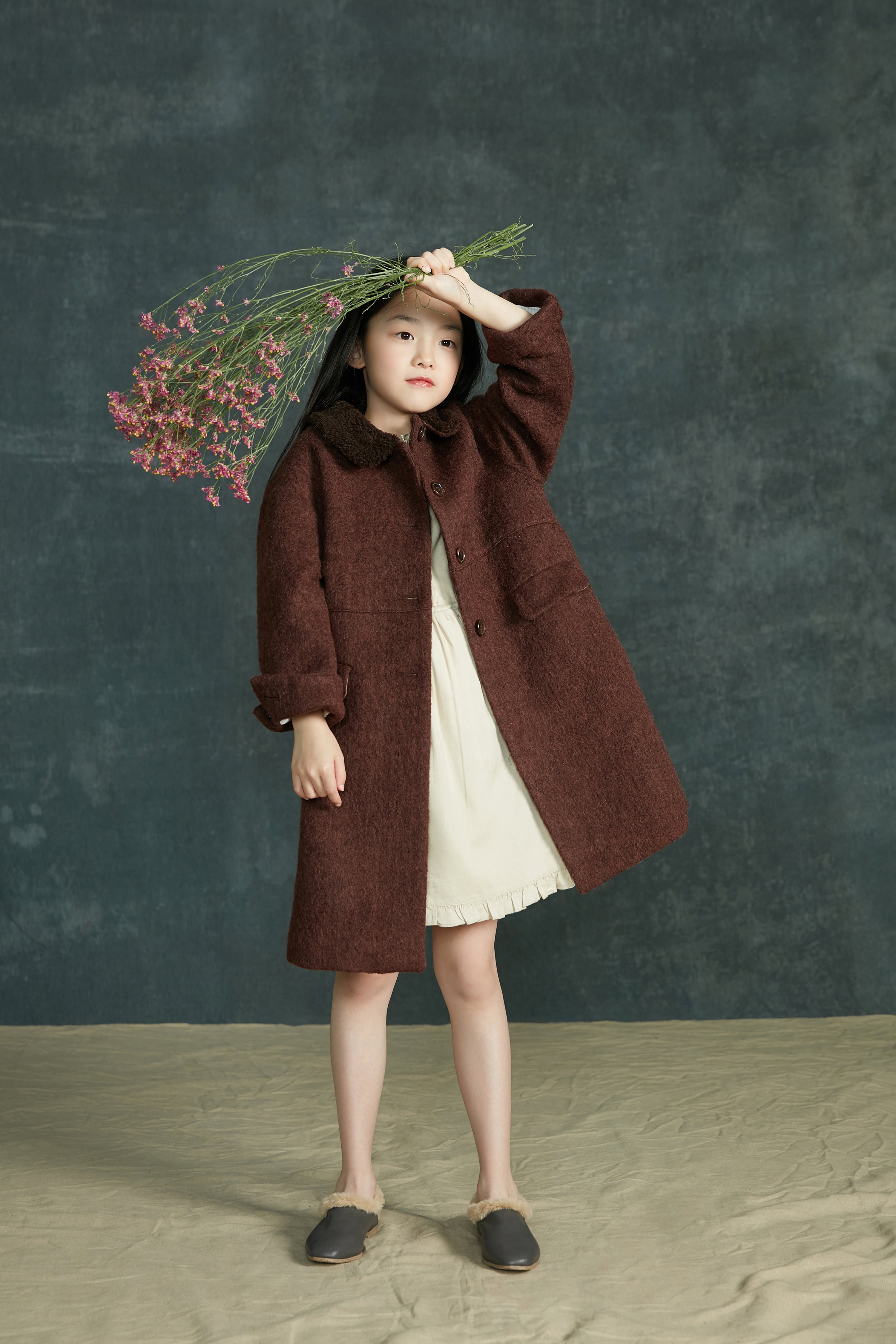 Boys & Girls Plum Wool Coat