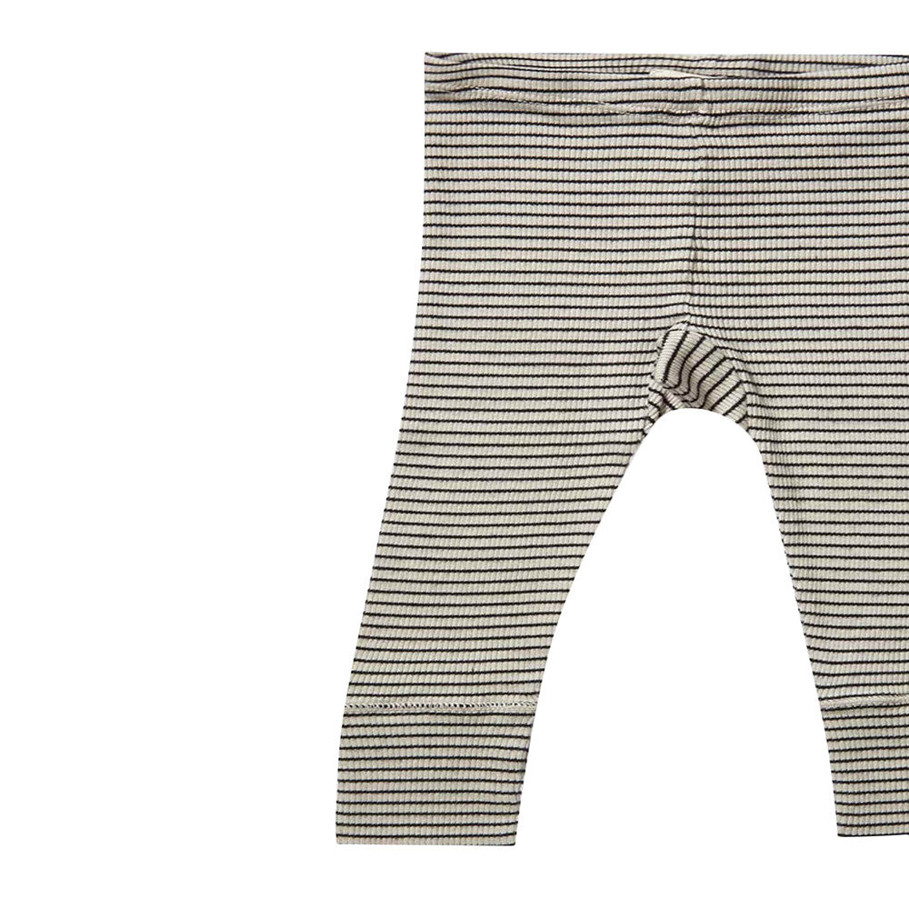 Baby Milk White & Black Striped Cotton Jersey Legging - CÉMAROSE | Children's Fashion Store - 3