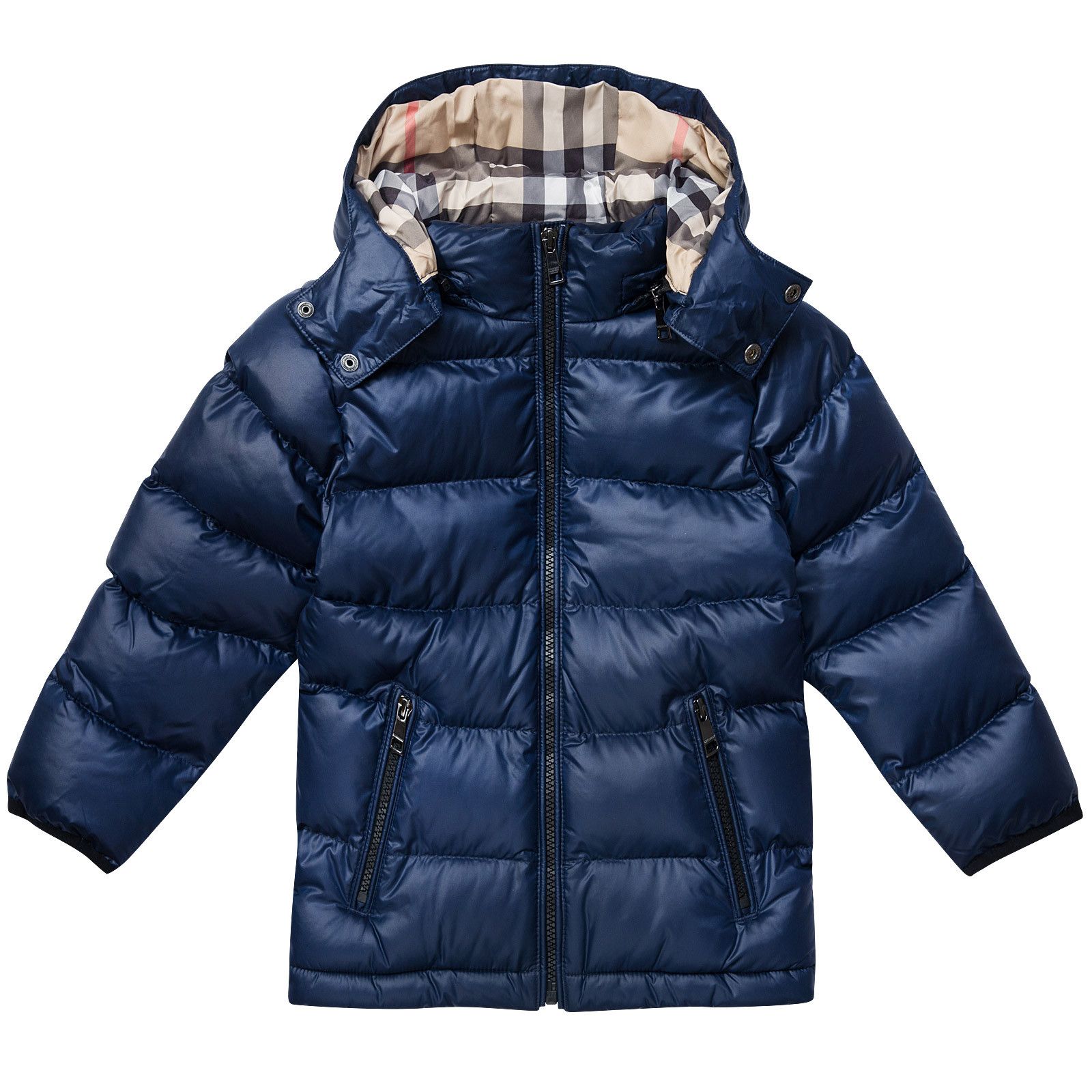 Boys Navy Blue Hooded Puffer Jacket - CÉMAROSE | Children's Fashion Store - 1