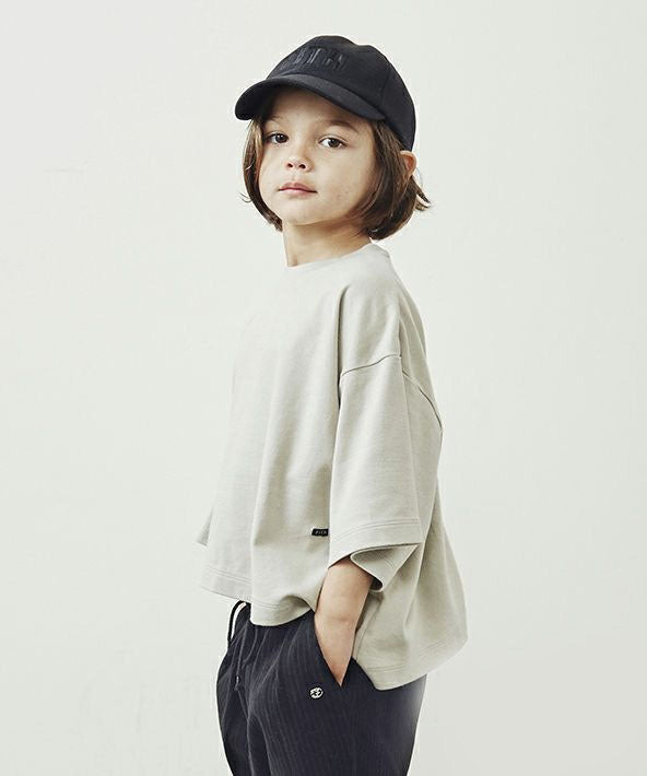 T-shirt Fille Beige à Logo