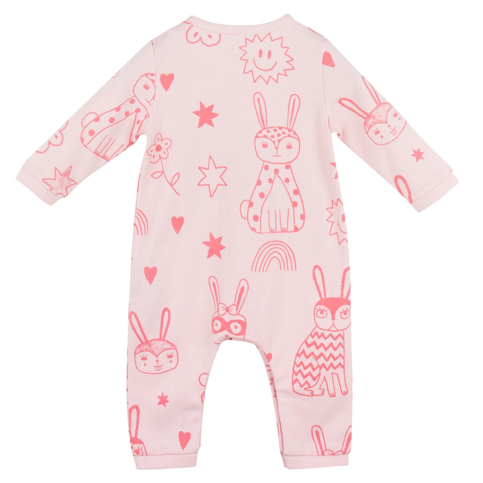Baby Pink Cotton Space Printed Babygrow - CÉMAROSE | Children's Fashion Store - 2