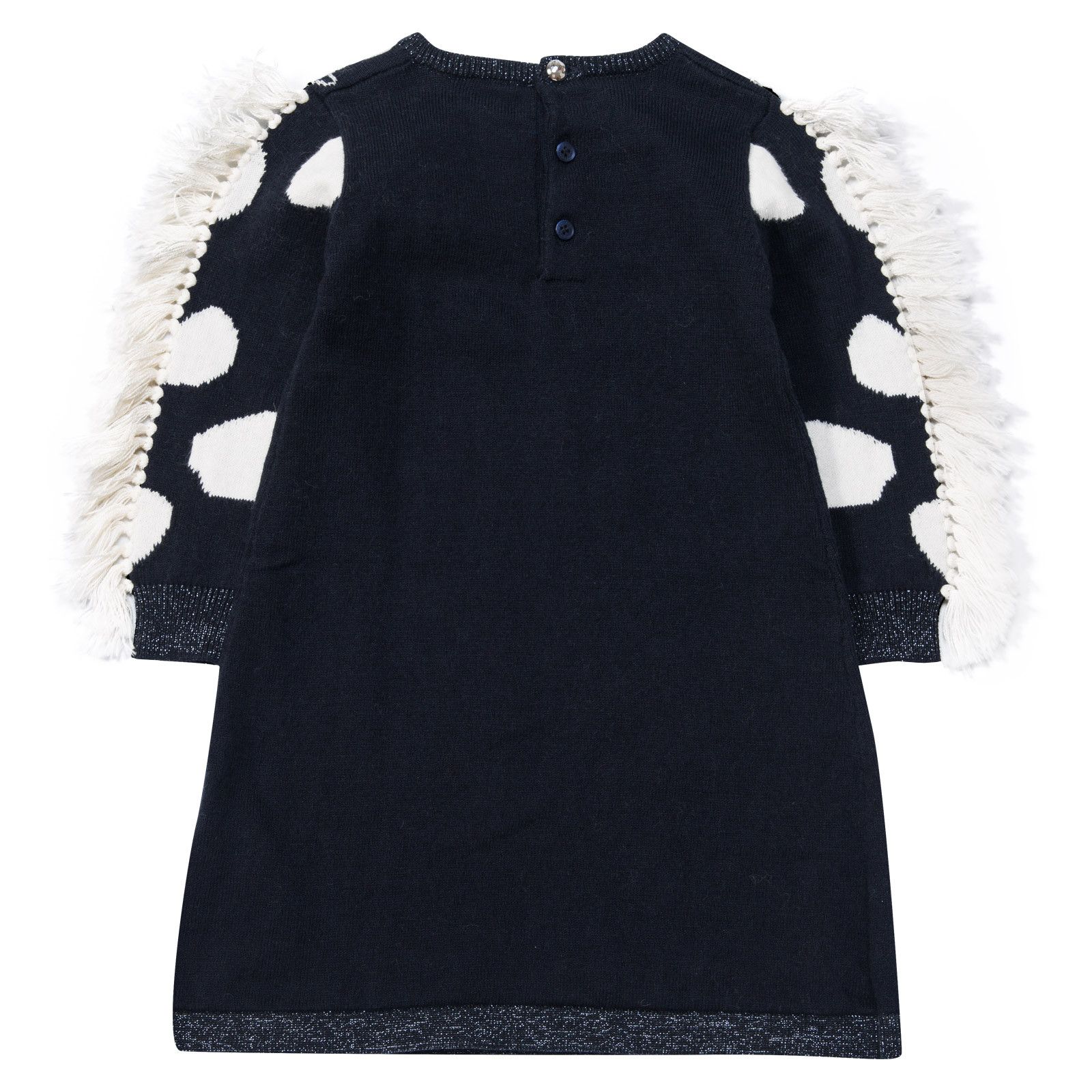 Baby Girls Navy Blue Knitted Horses Trims Dress - CÉMAROSE | Children's Fashion Store - 2