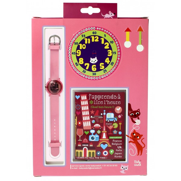 Girls Light Pink Cats Watch（6-9Y）