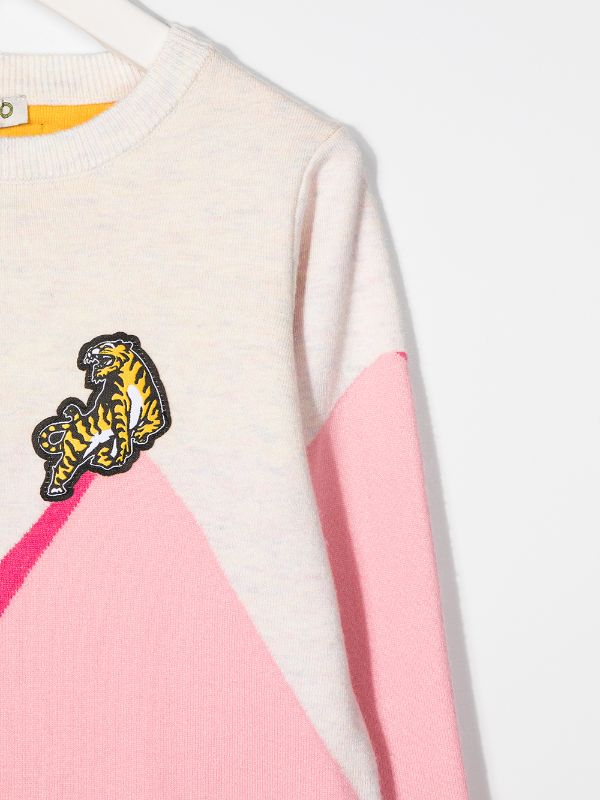 Girls Pink Tiger Knit Dress
