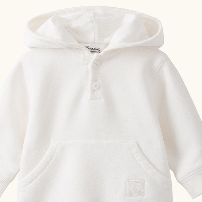 Baby Boys & Girls Off White Cotton Hoodie