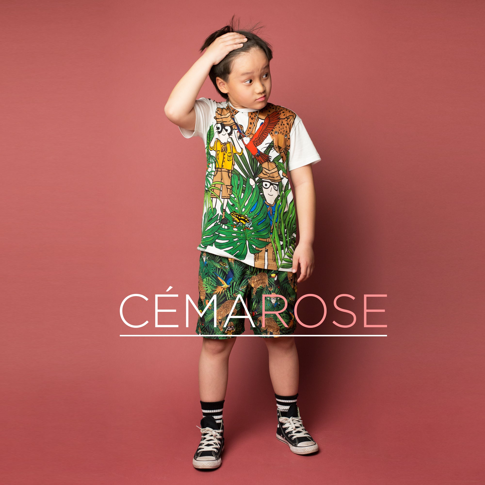 Boys Green Safari Print Baby Shortie