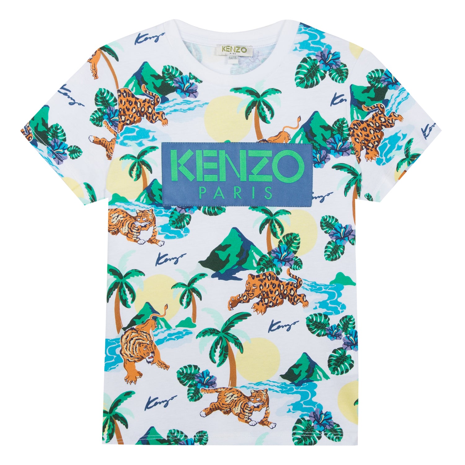 Boys Optic White Printed Cotton T-shirt