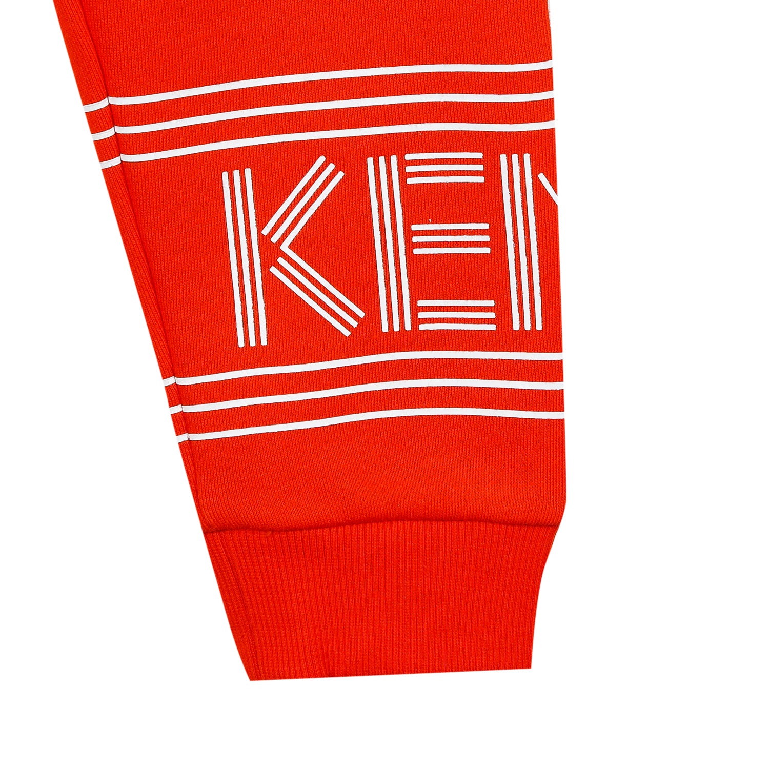 Boys Vivid Orange Logo Cotton Trousers