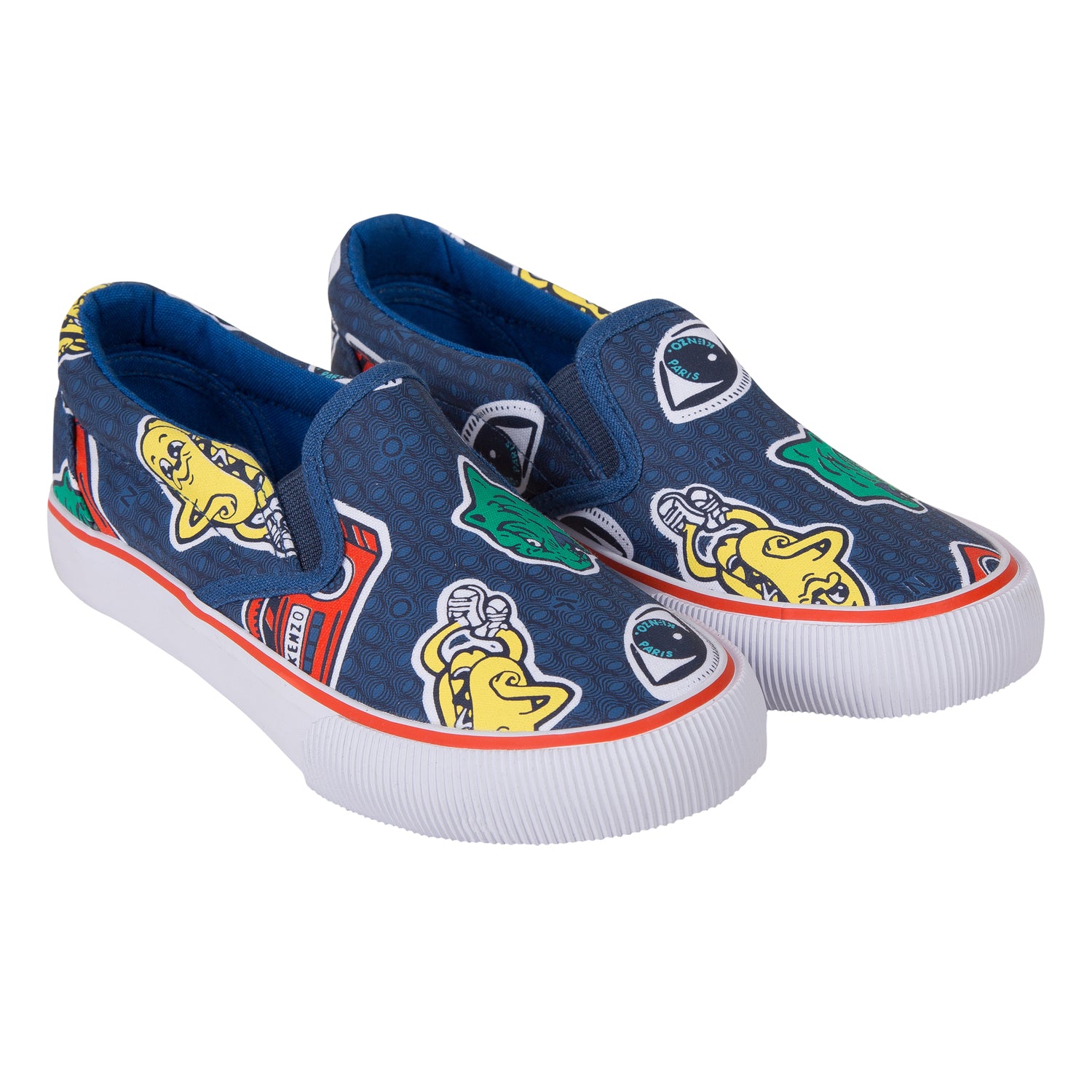 Boys Dark Blue Printed Shoes