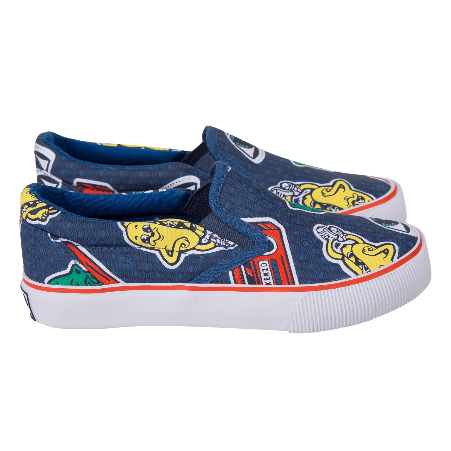 Boys Dark Blue Printed Shoes