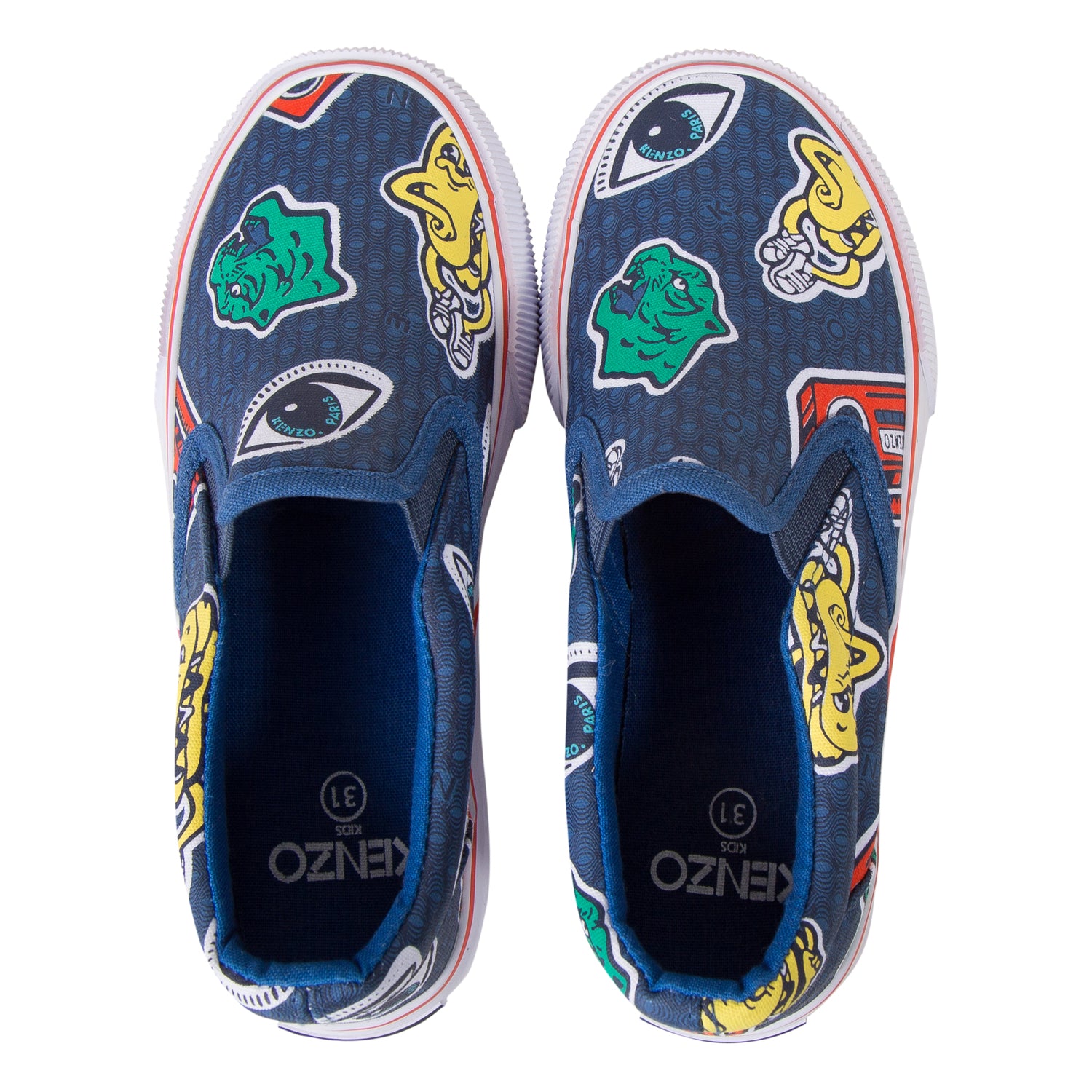 Boys Dark Blue Printed Shoes