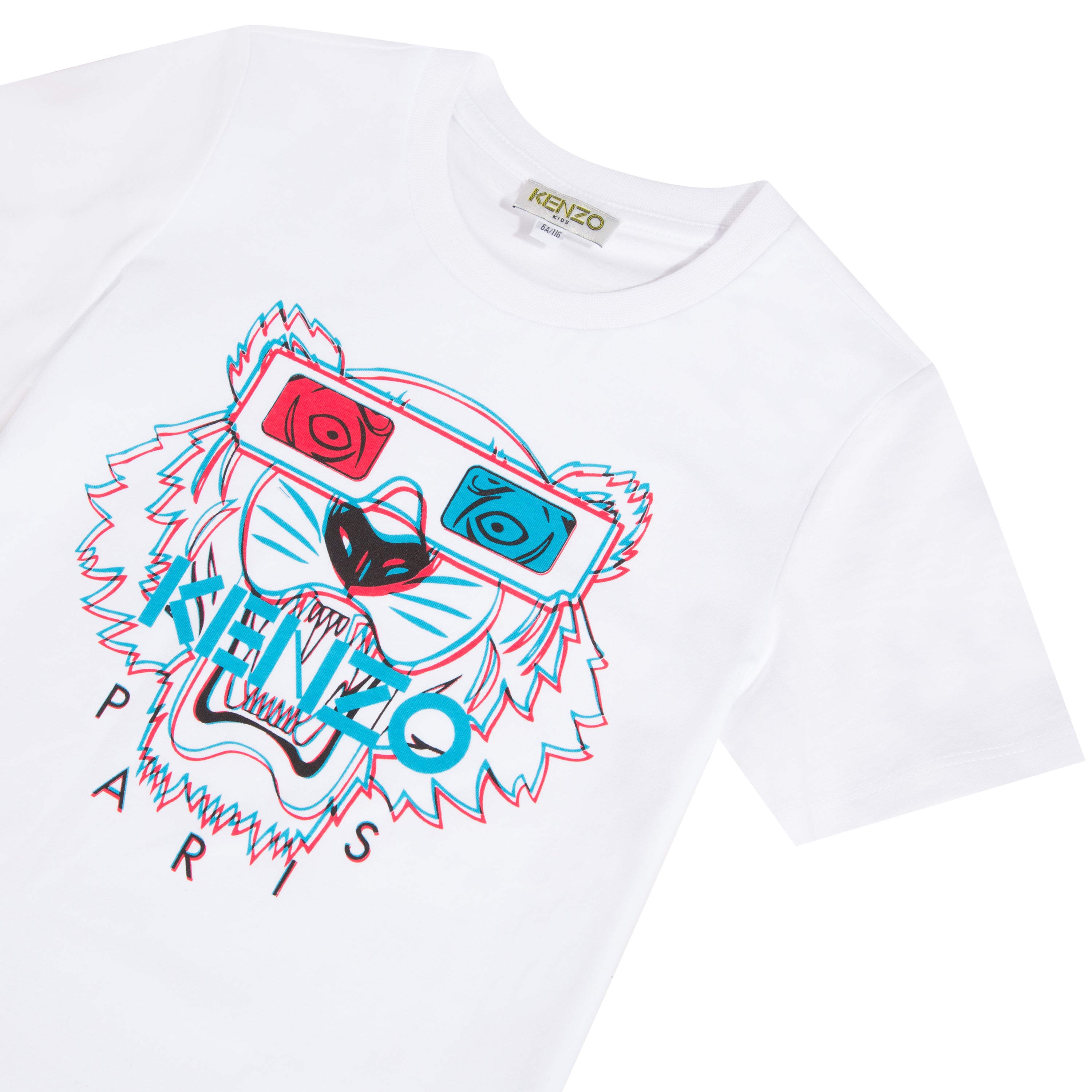 Boys White Tiger Cotton T-shirt