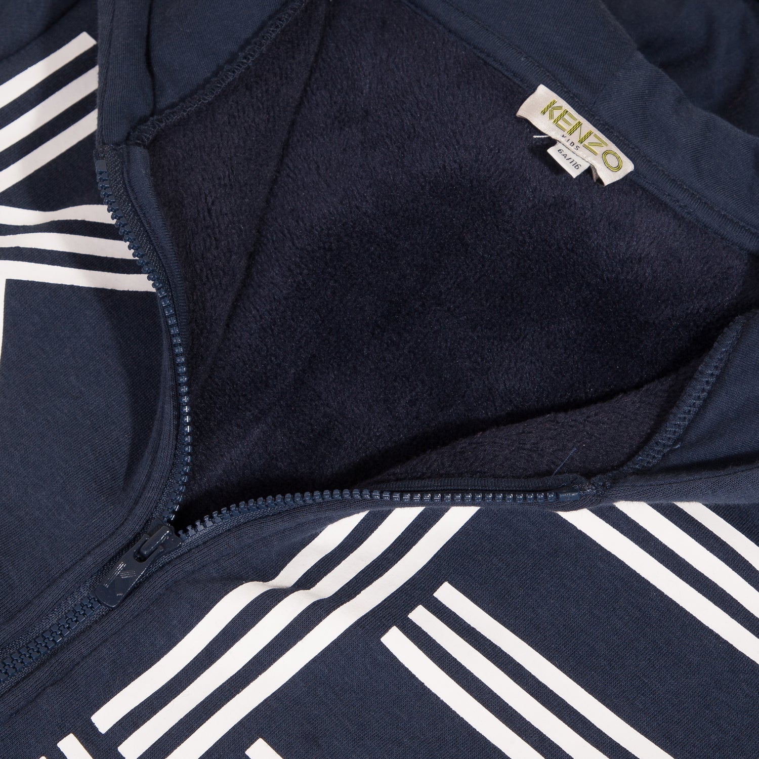 Boys Navy Hooded Logo Cardigan