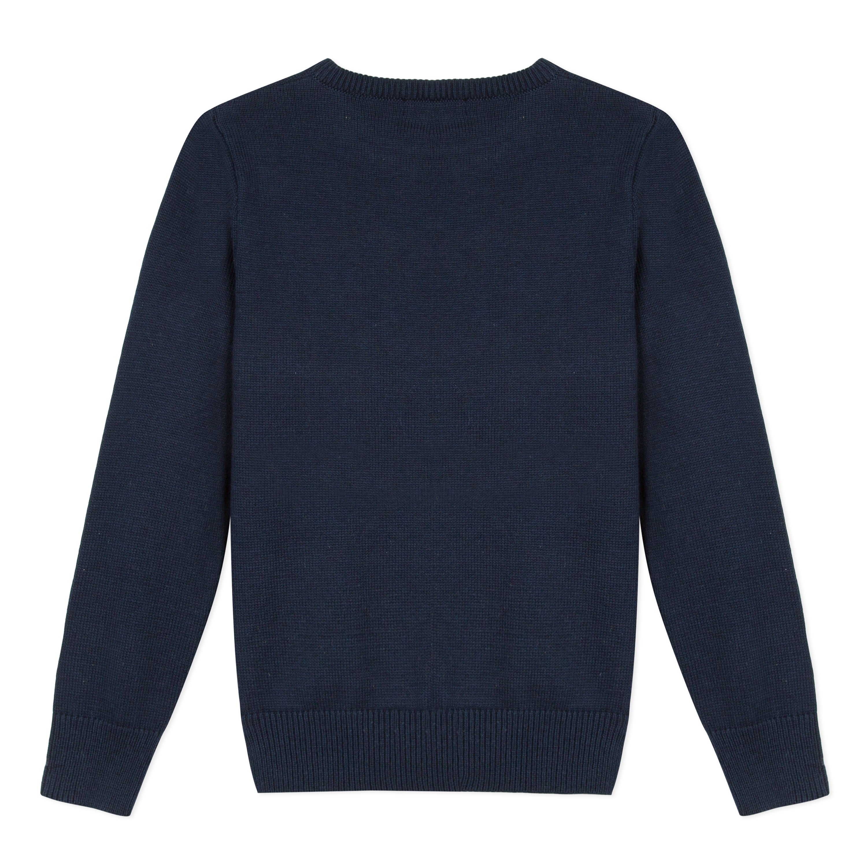Boys Navy Logo Cotton Sweater