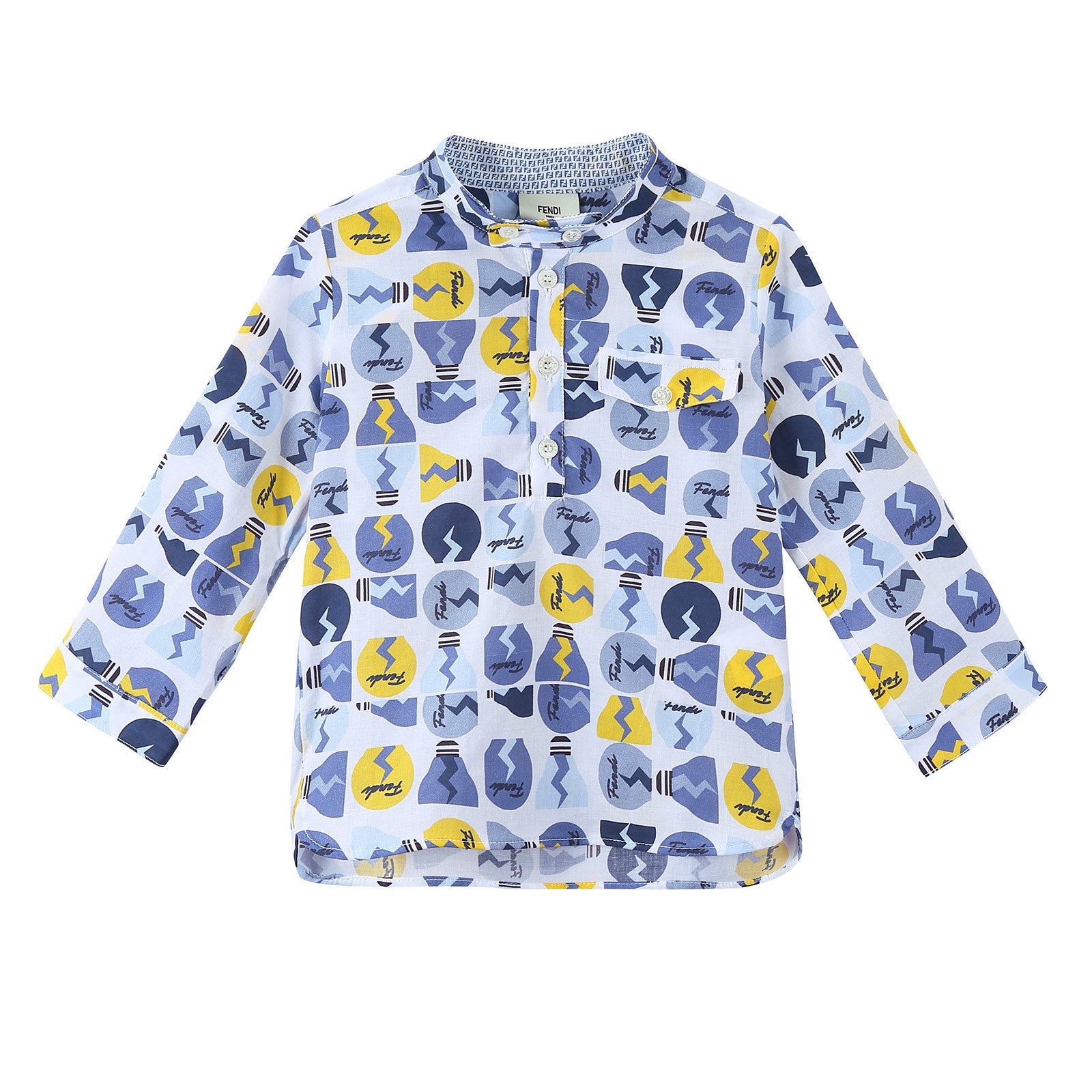 Baby Boys Multicolor All Over Printed Cotton Shirt - CÉMAROSE | Children's Fashion Store - 1