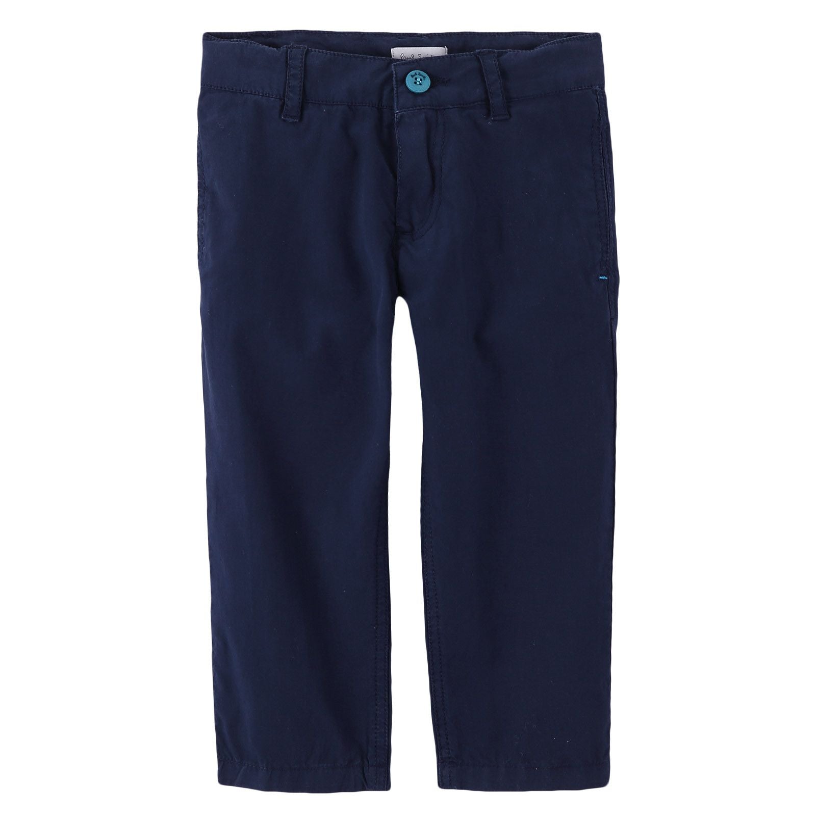Boys Navy Blue Cotton Straight Cut Style Trousers - CÉMAROSE | Children's Fashion Store - 1
