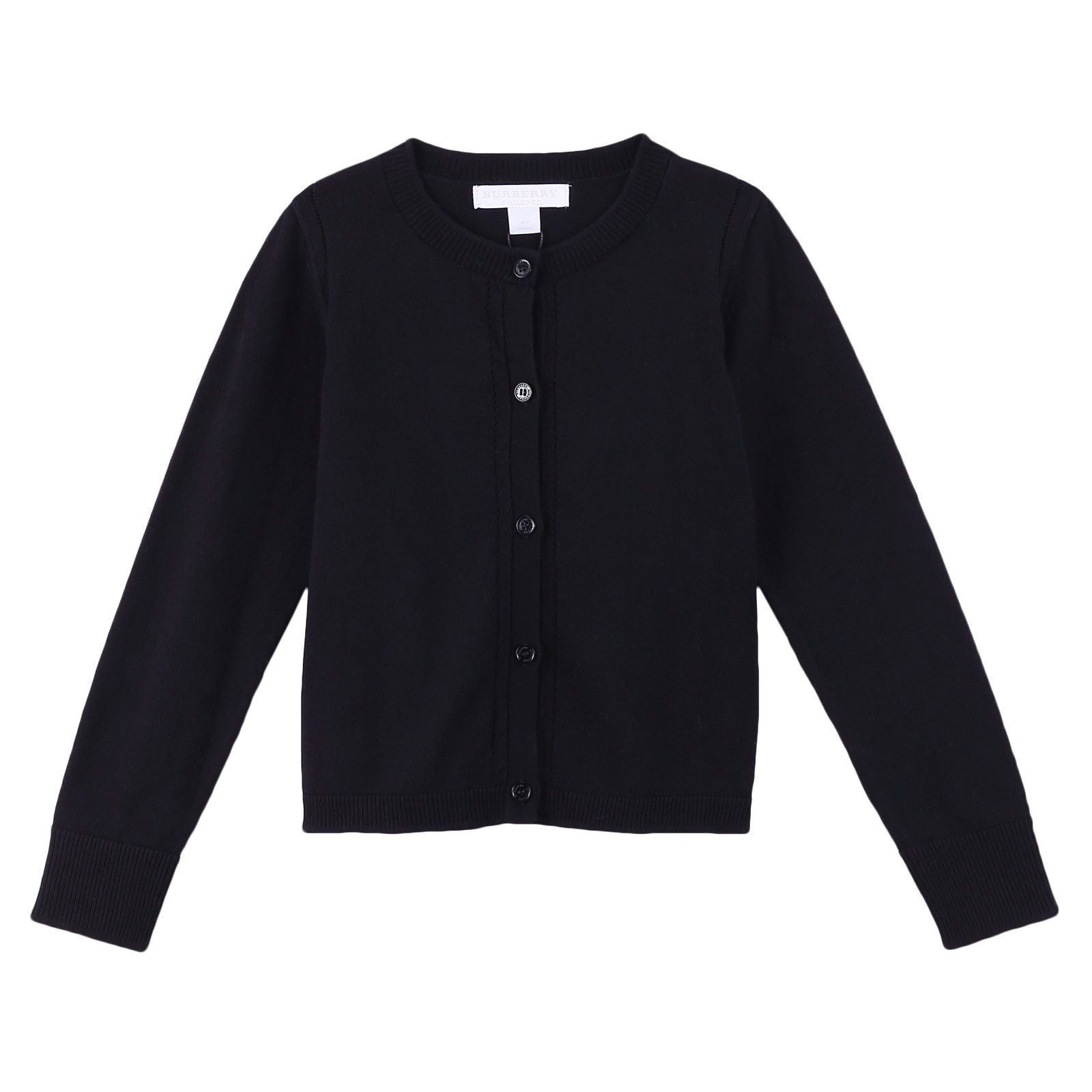 Girls Black Knitted Cotton Cardigan - CÉMAROSE | Children's Fashion Store - 1