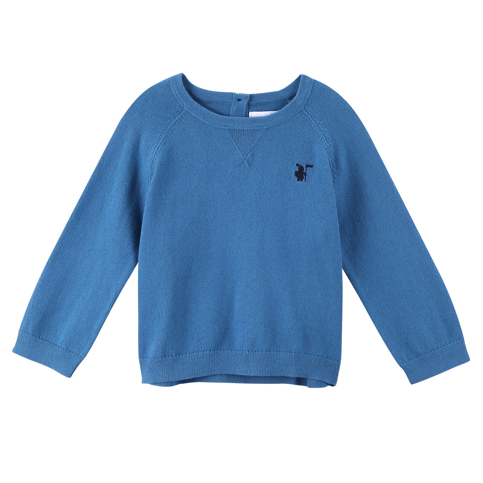 Baby Boys Light Blue Knitted Cotton Sweater - CÉMAROSE | Children's Fashion Store - 1