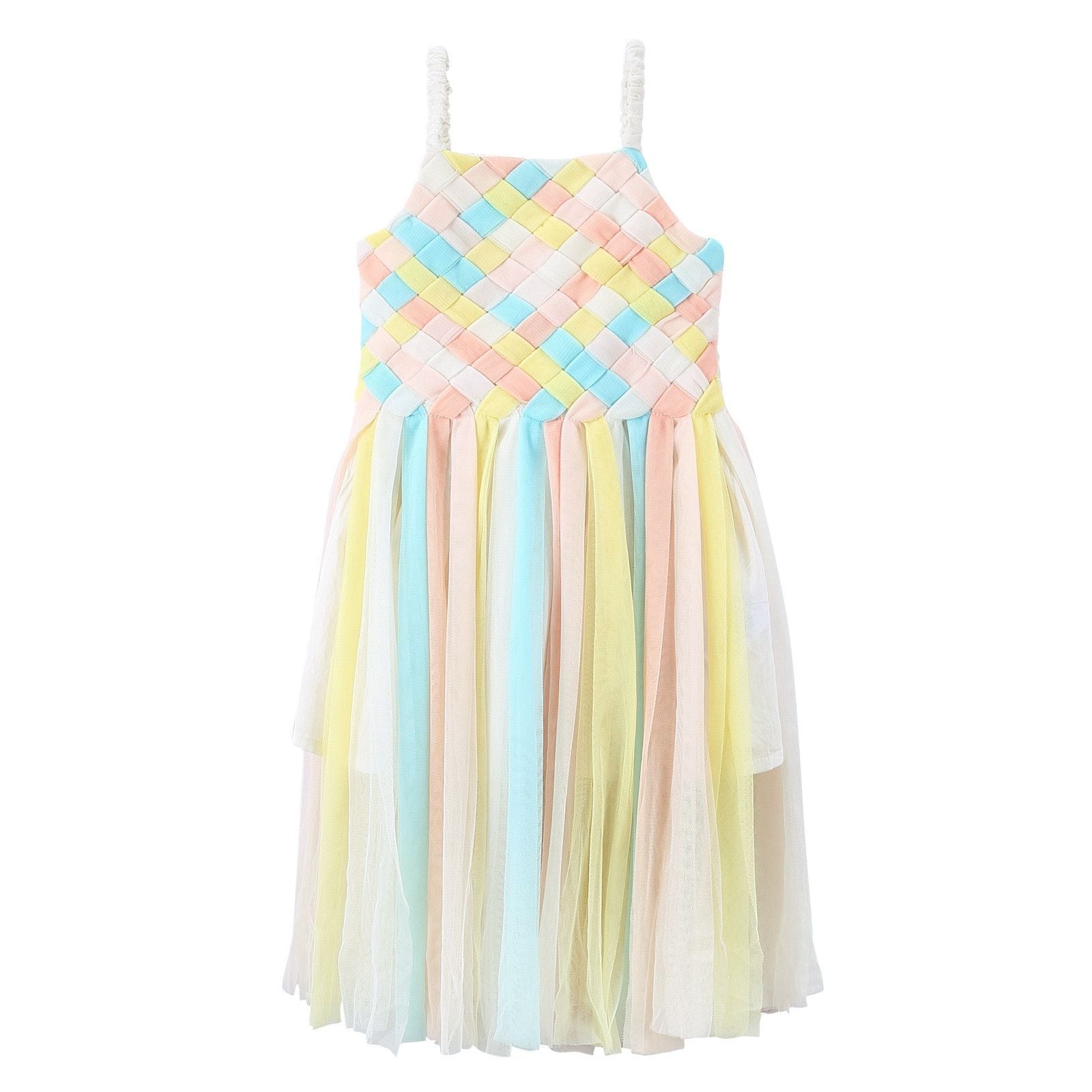 Girls Multicolor Ribbon Sleeveless Dress - CÉMAROSE | Children's Fashion Store - 1
