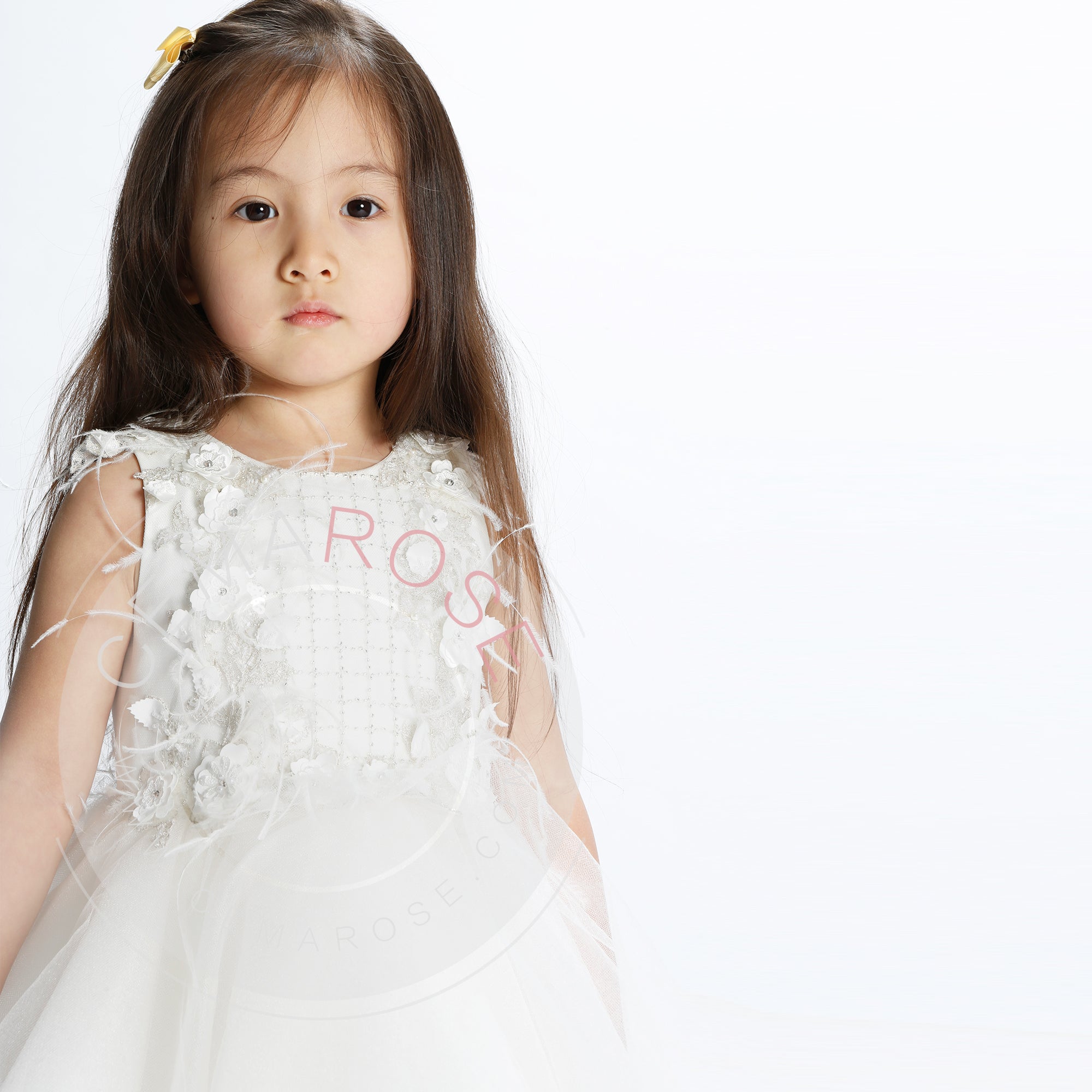 Girls  White  "The Royal Beauty"  Dress