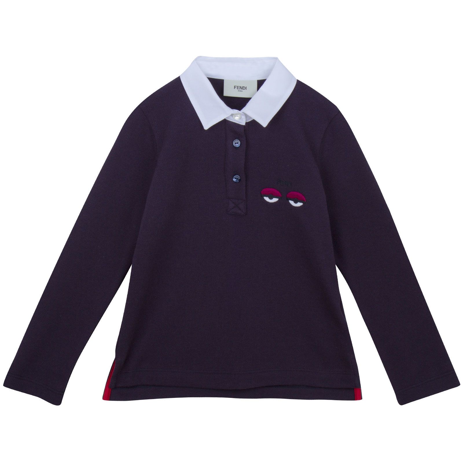 Girls Blue Monster Long Sleeve Contton Polo Shirt - CÉMAROSE | Children's Fashion Store - 1
