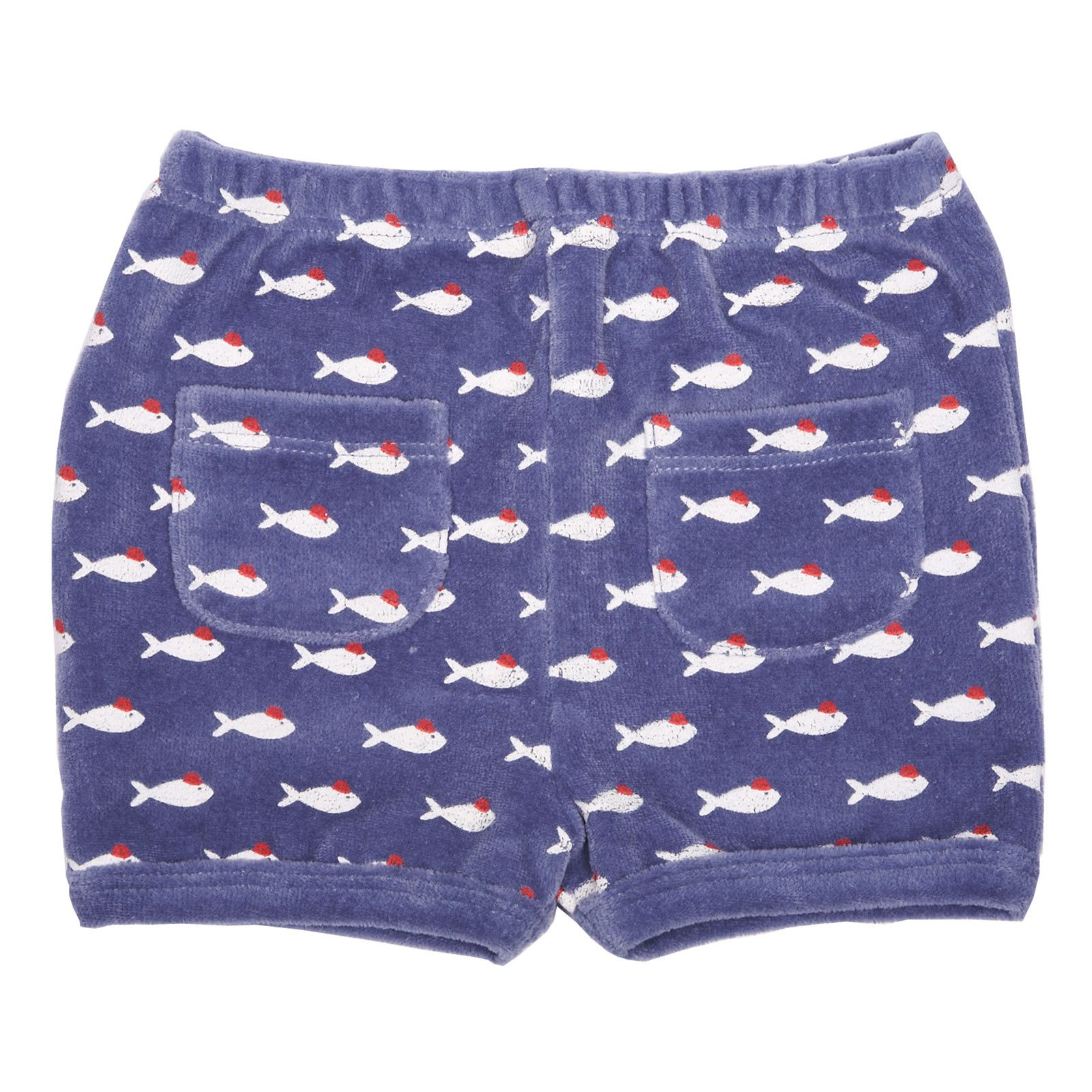 Baby Blue Short With Grey Fish Print - CÉMAROSE | Children's Fashion Store